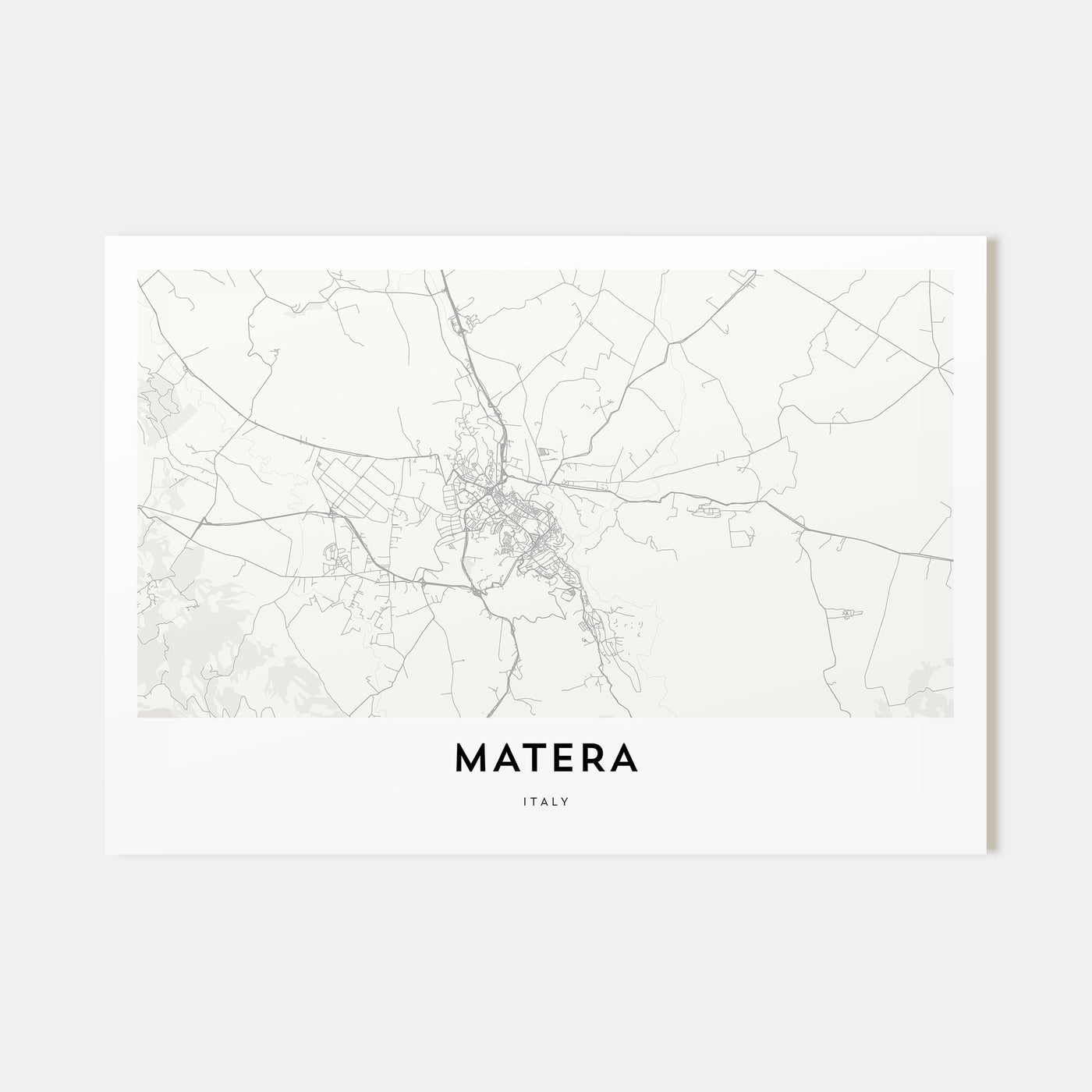 Matera Map Landscape Poster
