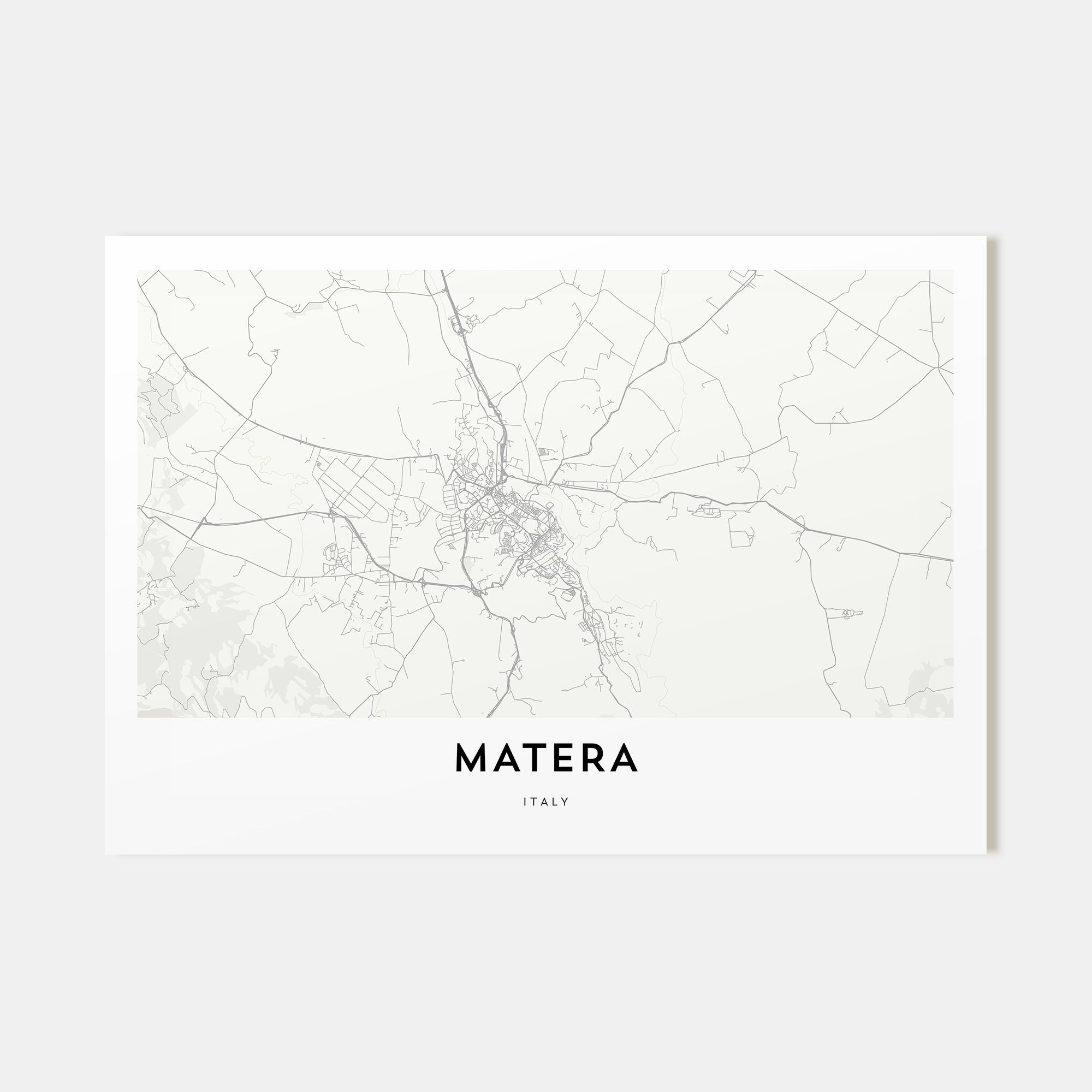 Matera Map Landscape Poster
