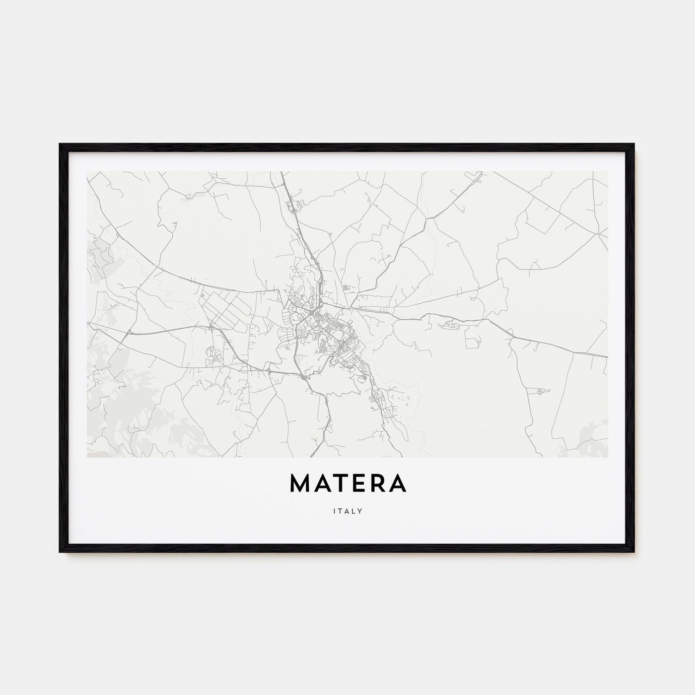 Matera Map Landscape Poster