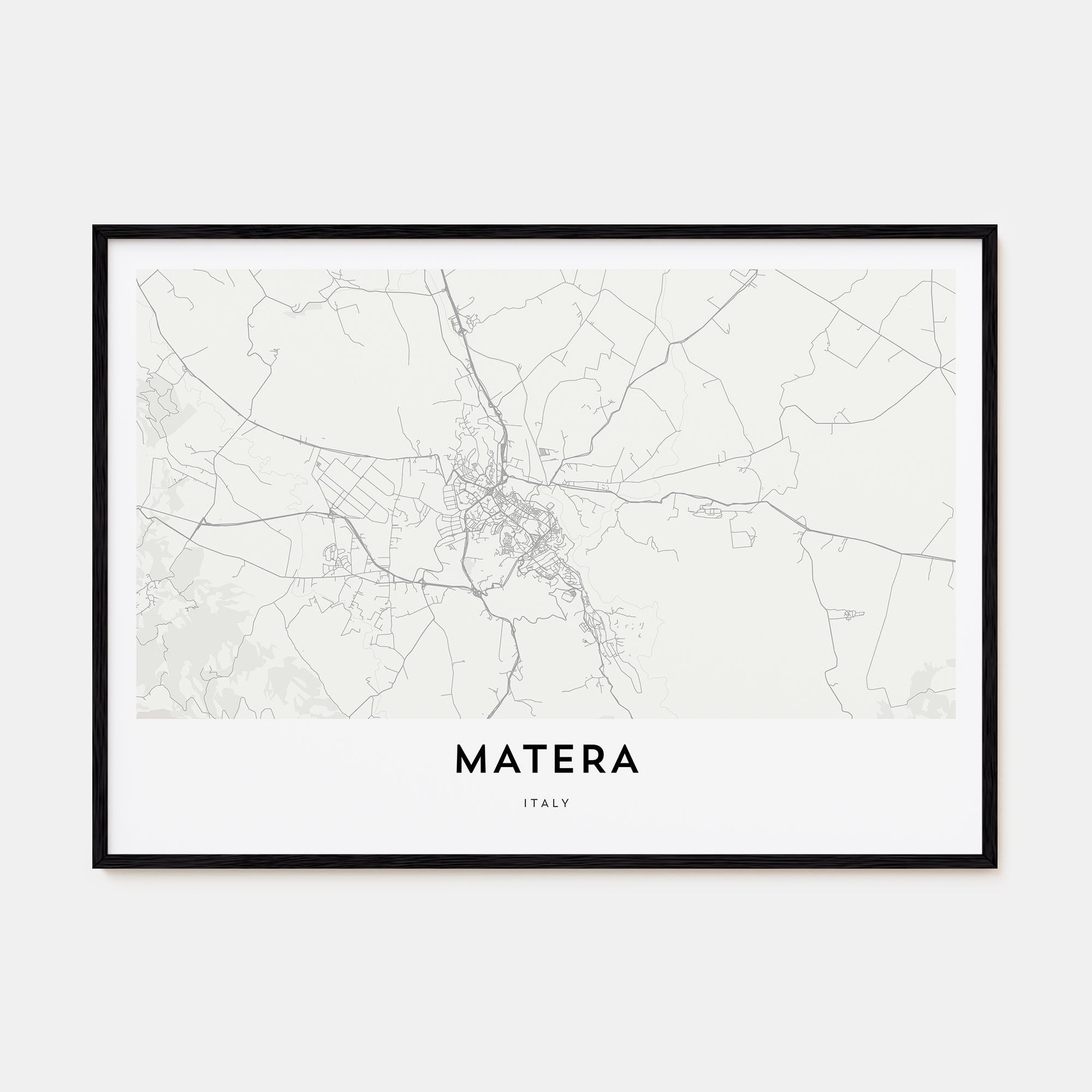 Matera Map Landscape Poster