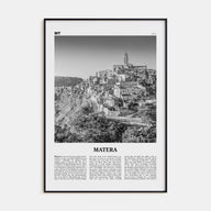Matera Travel B&W Poster