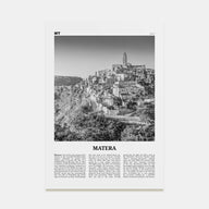 Matera Travel B&W Poster