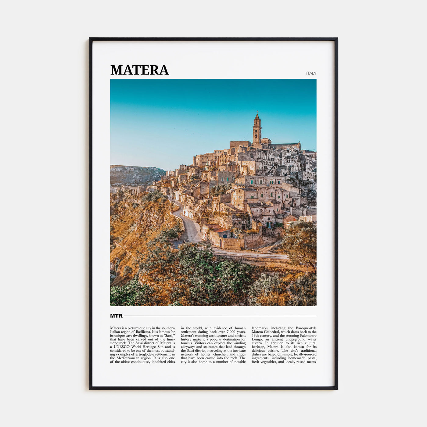 Matera Travel Color Poster