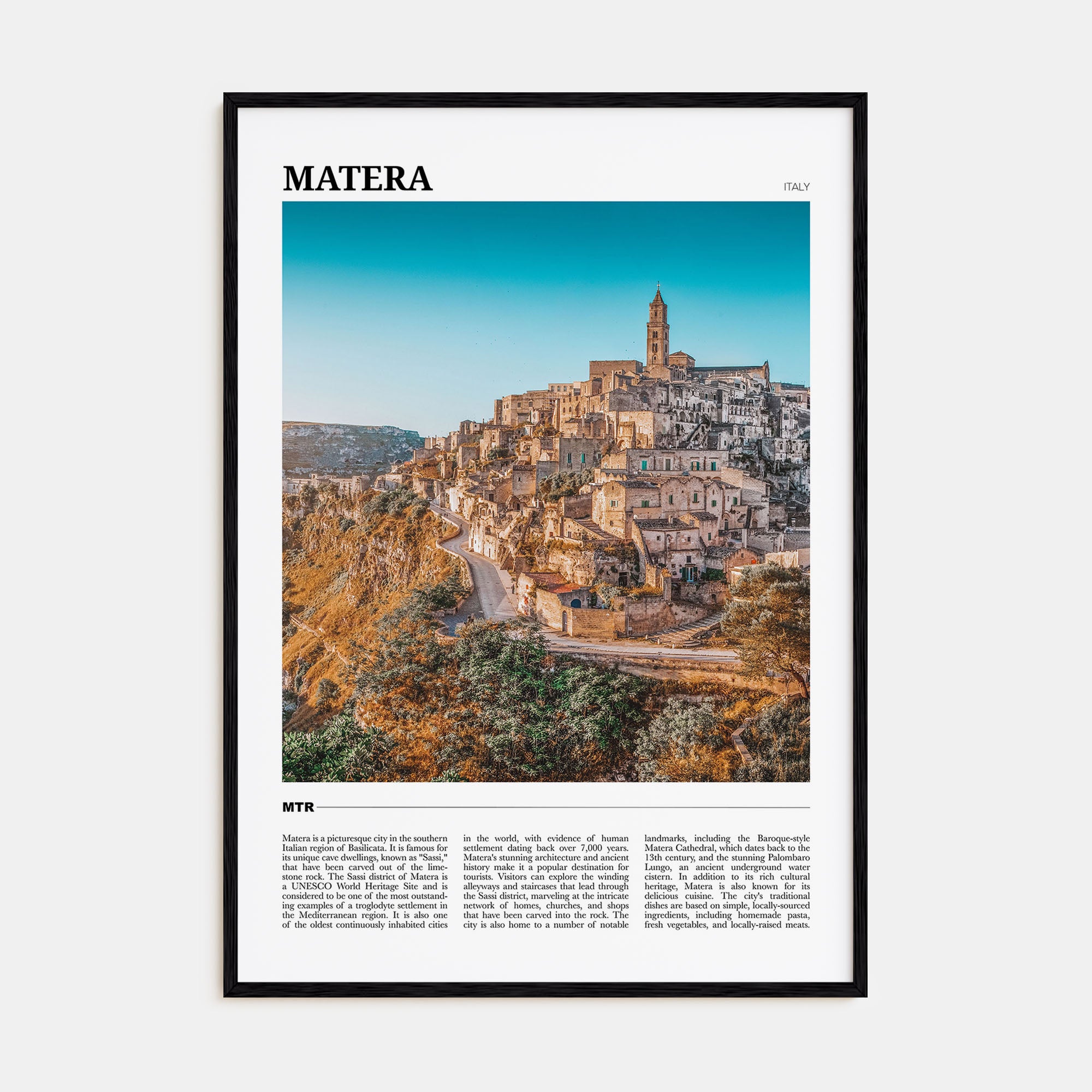 Matera Travel Color Poster