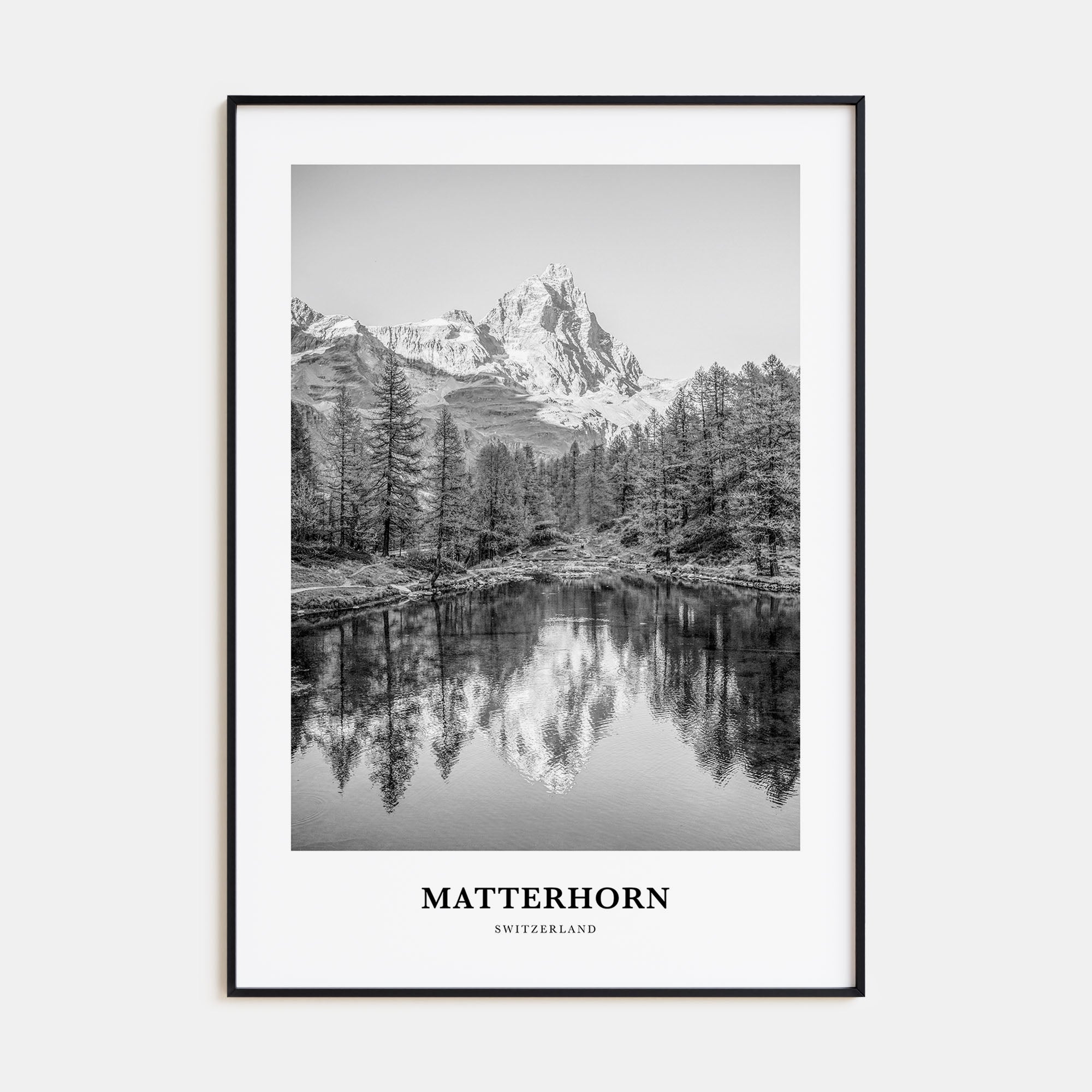 Matterhorn Portrait B&W Poster