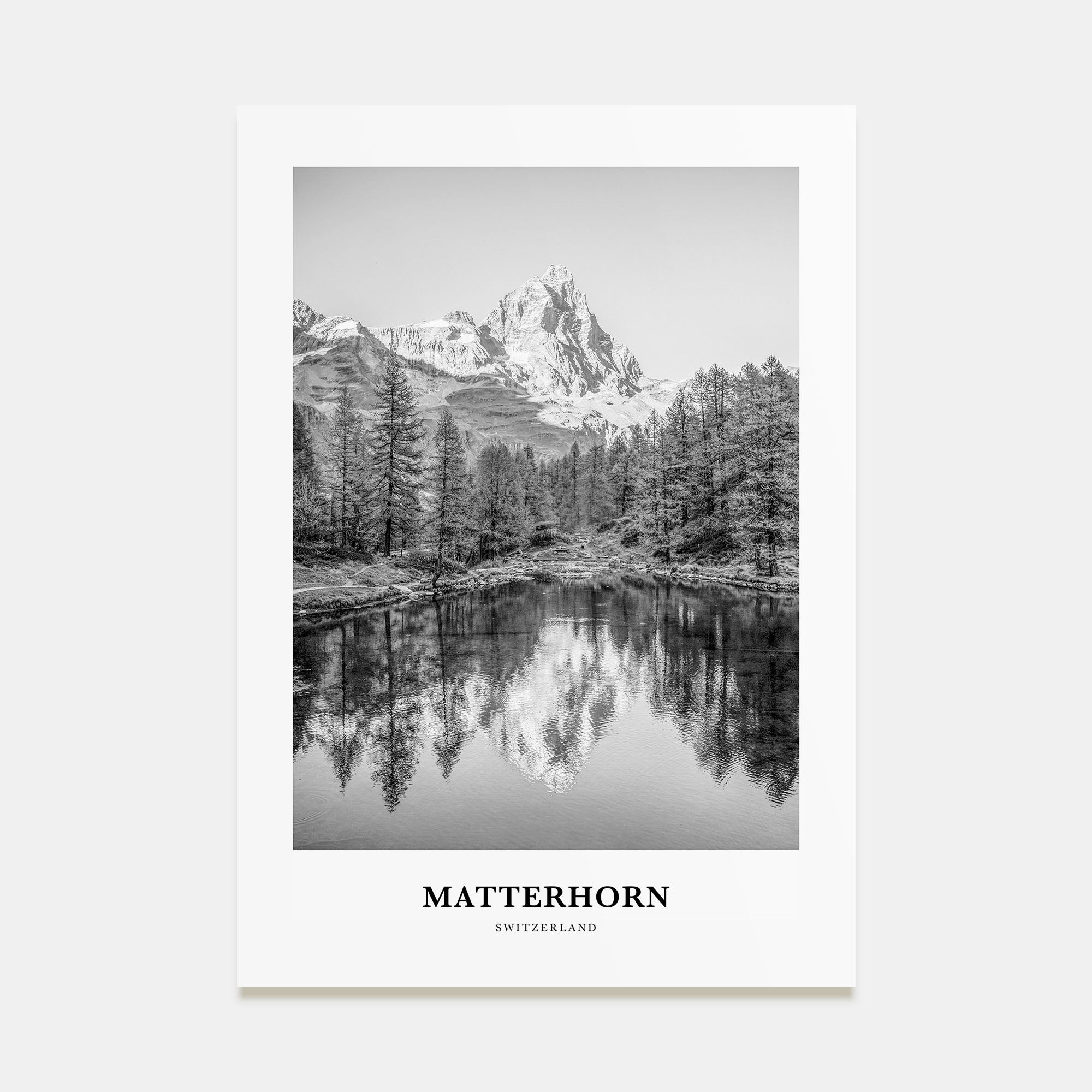 Matterhorn Portrait B&W Poster