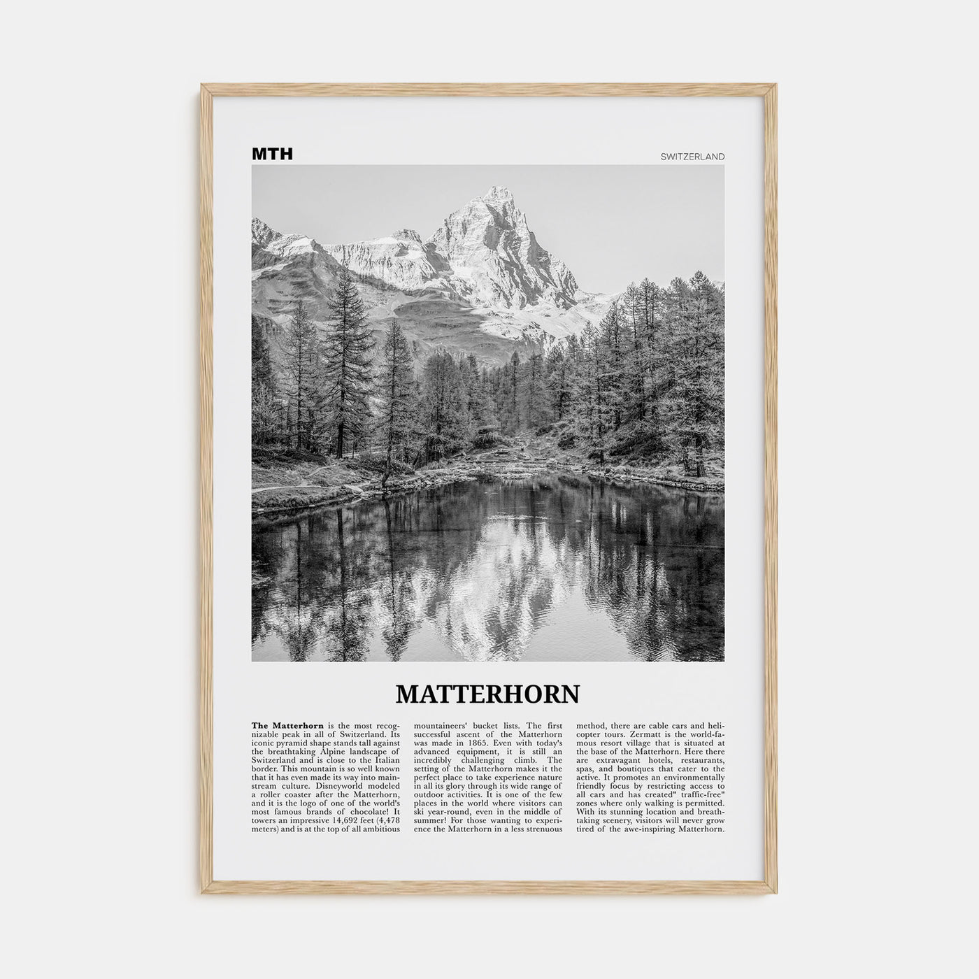 Matterhorn Travel B&W Poster