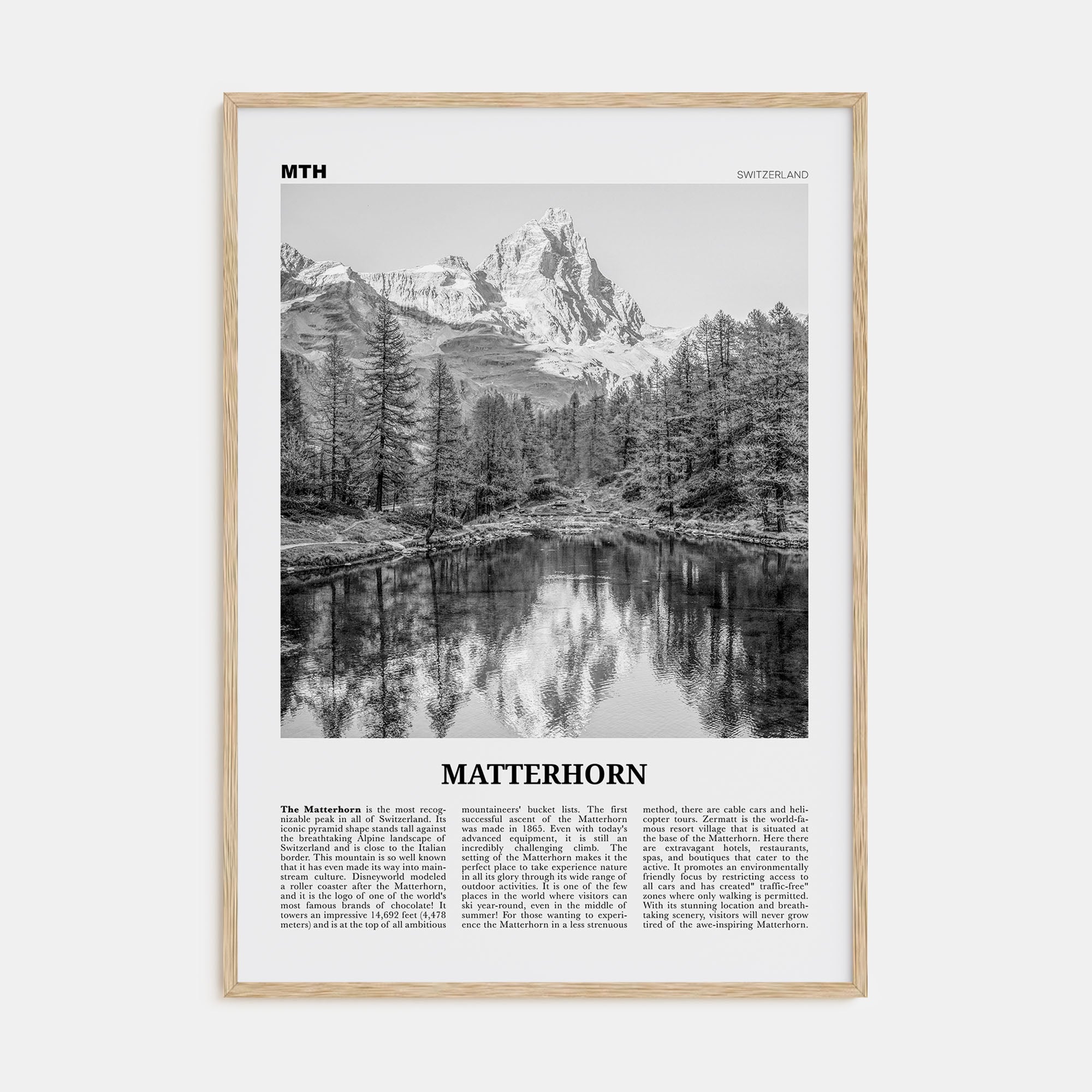 Matterhorn Travel B&W Poster