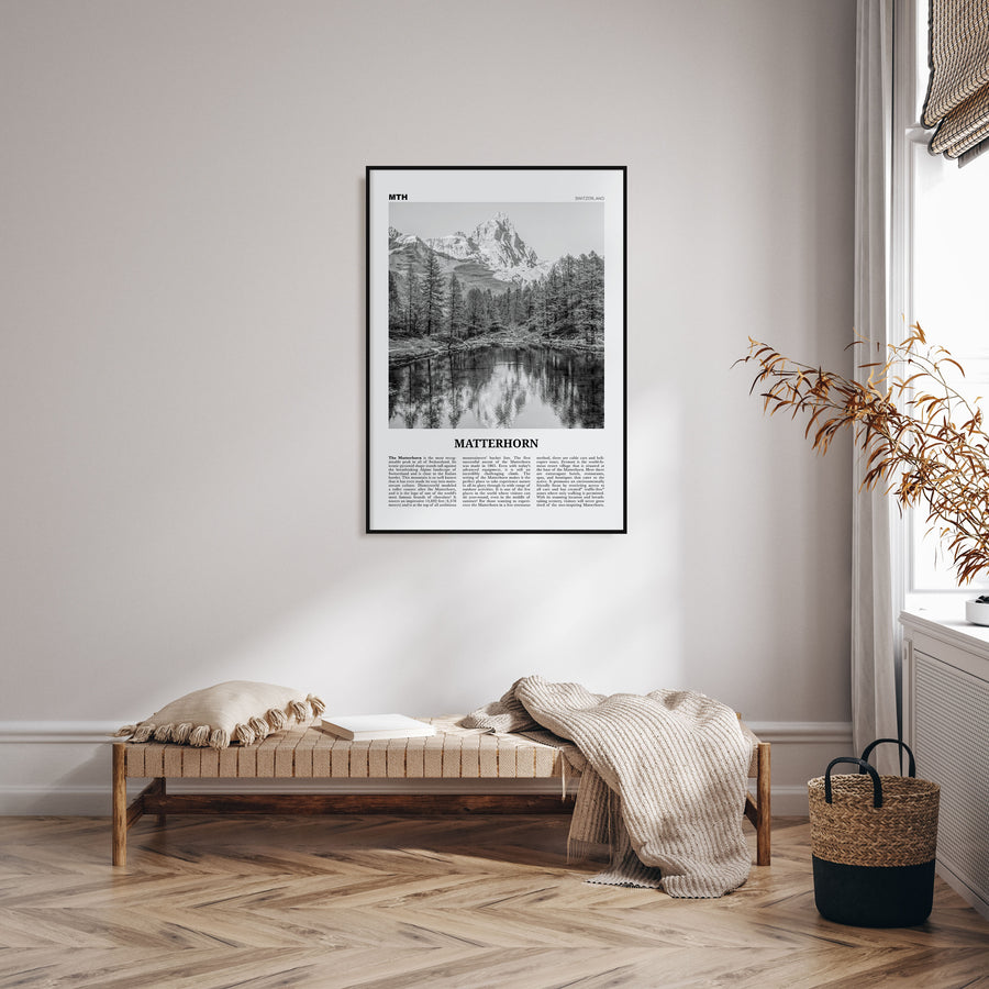 Matterhorn Travel B&W Poster