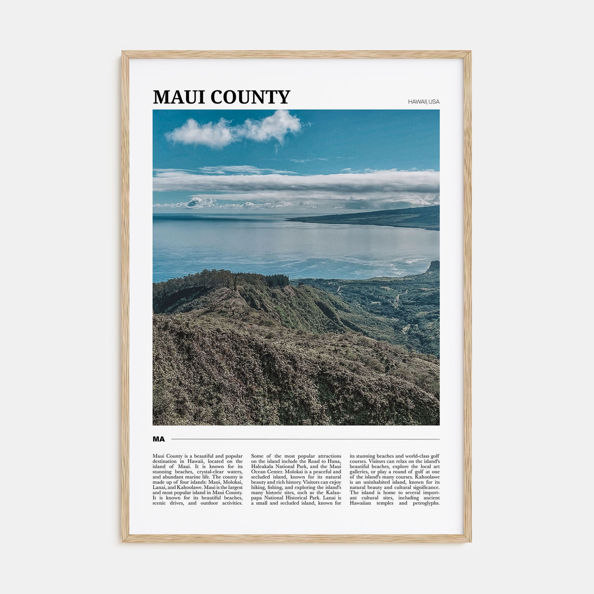 Maui County Travel Color Poster