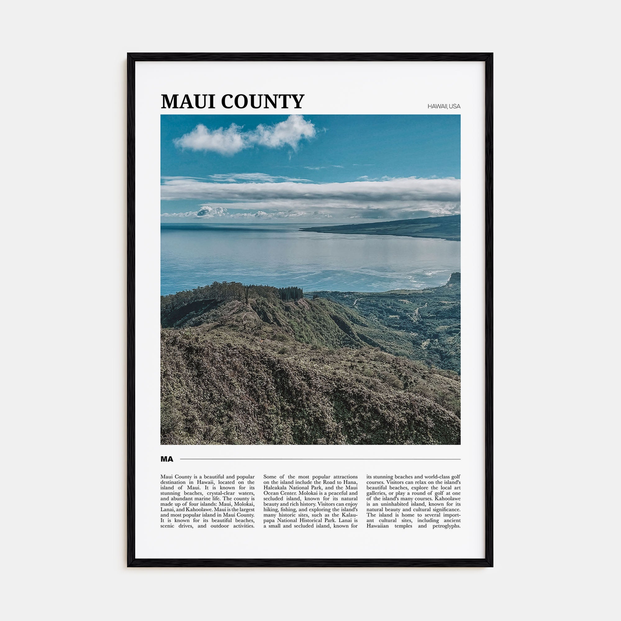 Maui County Travel Color Poster