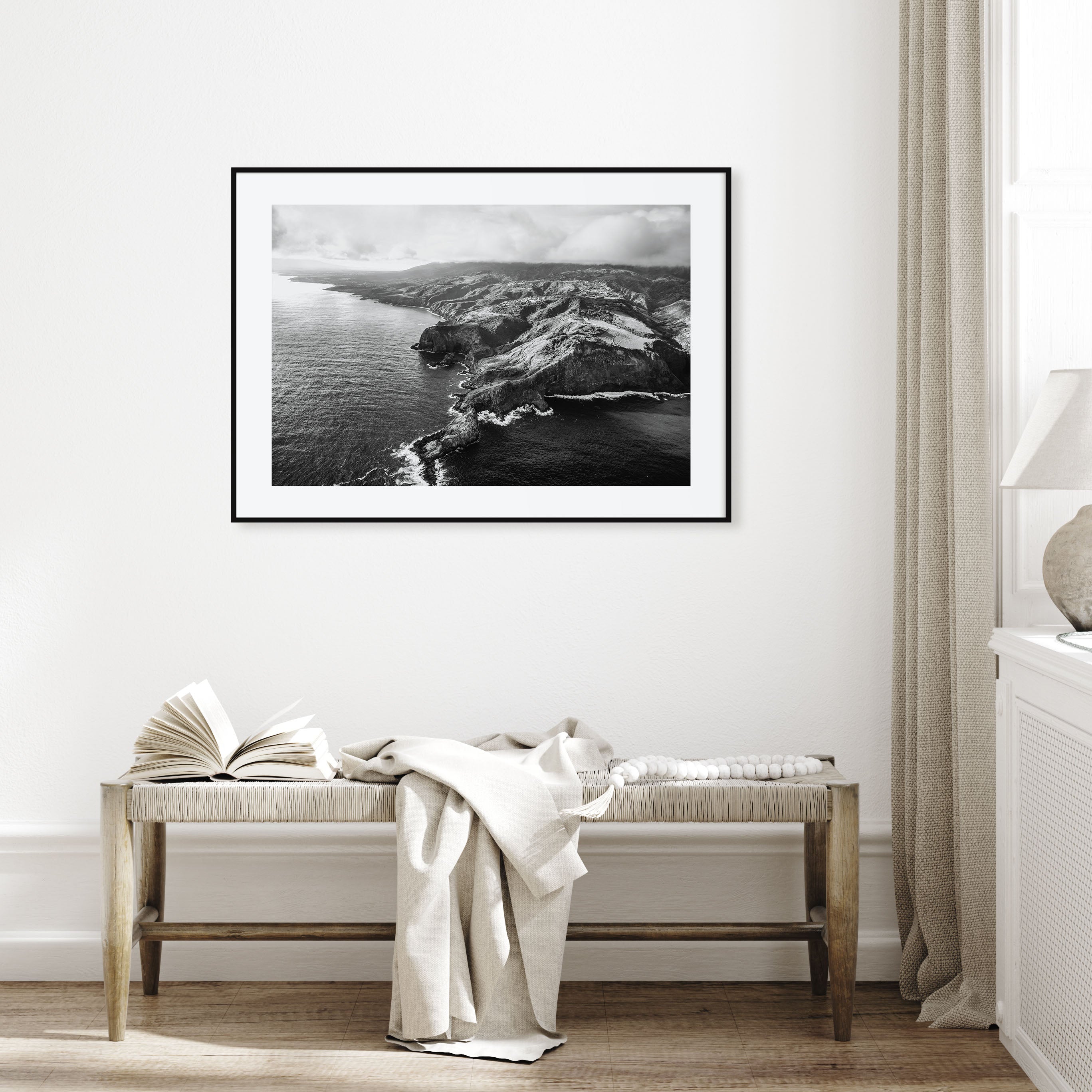 Maui Landscape B&W Poster