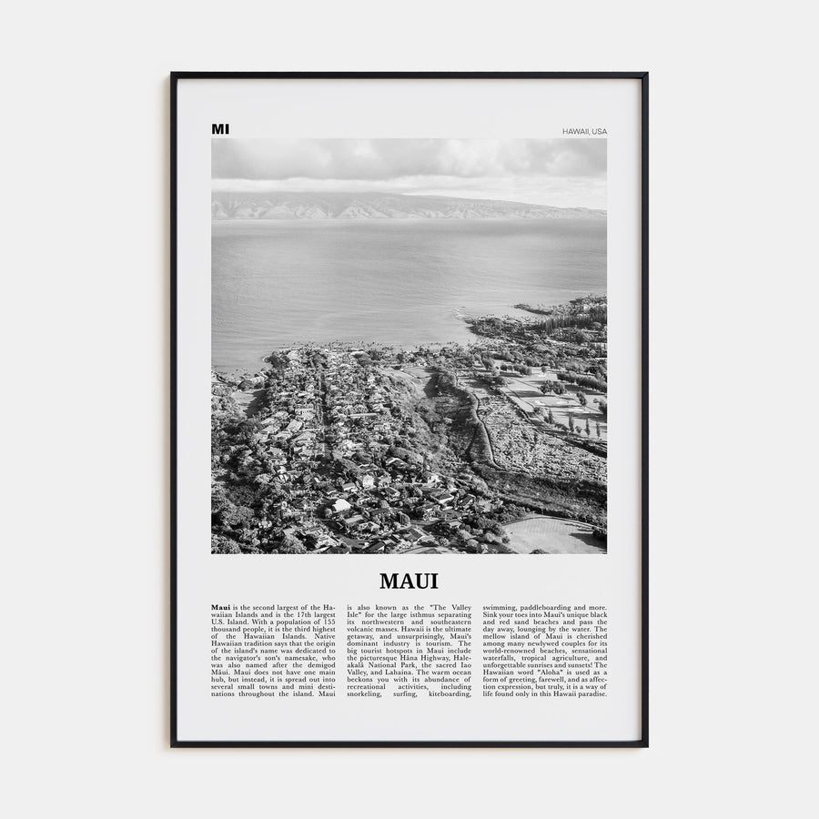Maui Travel B&W No 2 Poster