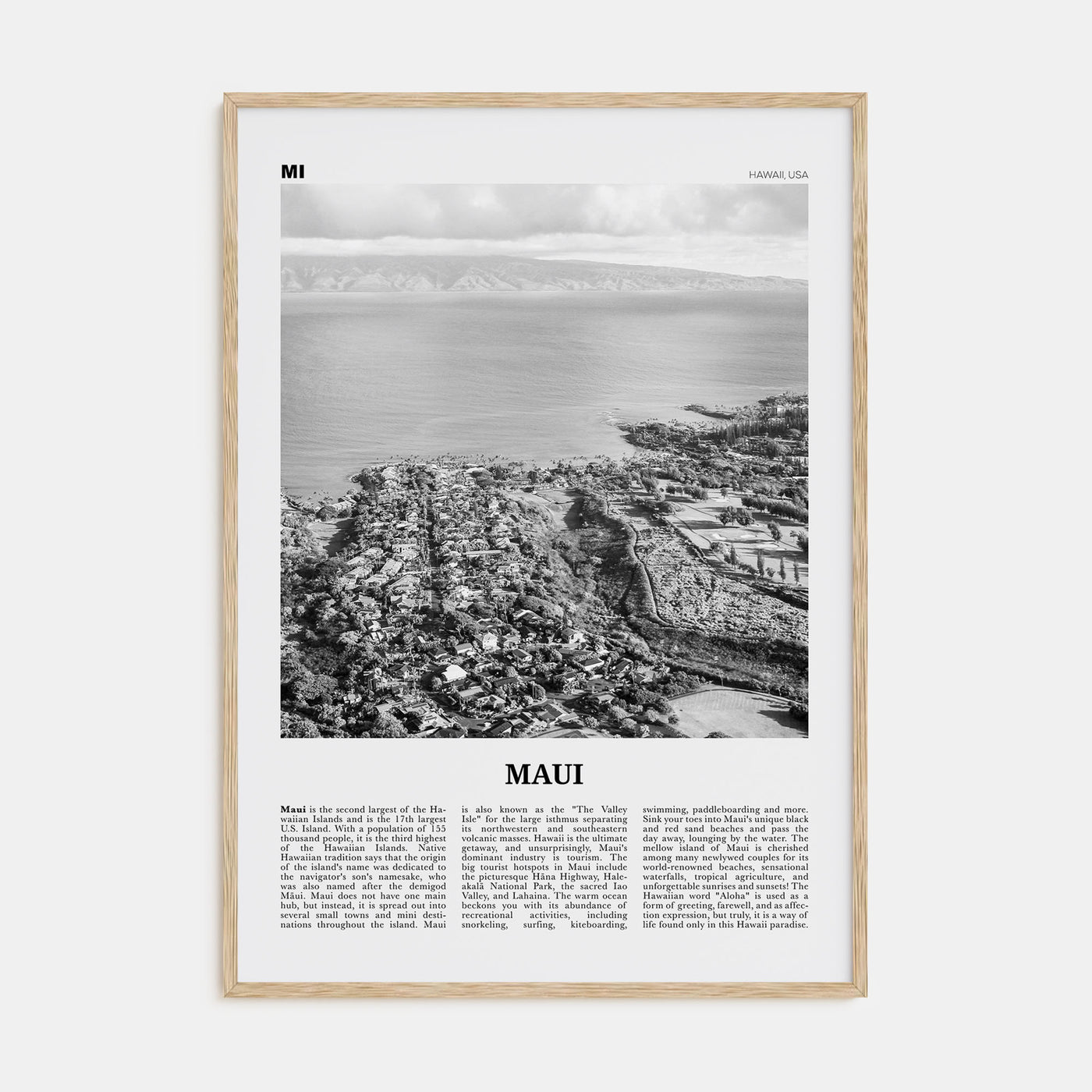 Maui Travel B&W No 2 Poster