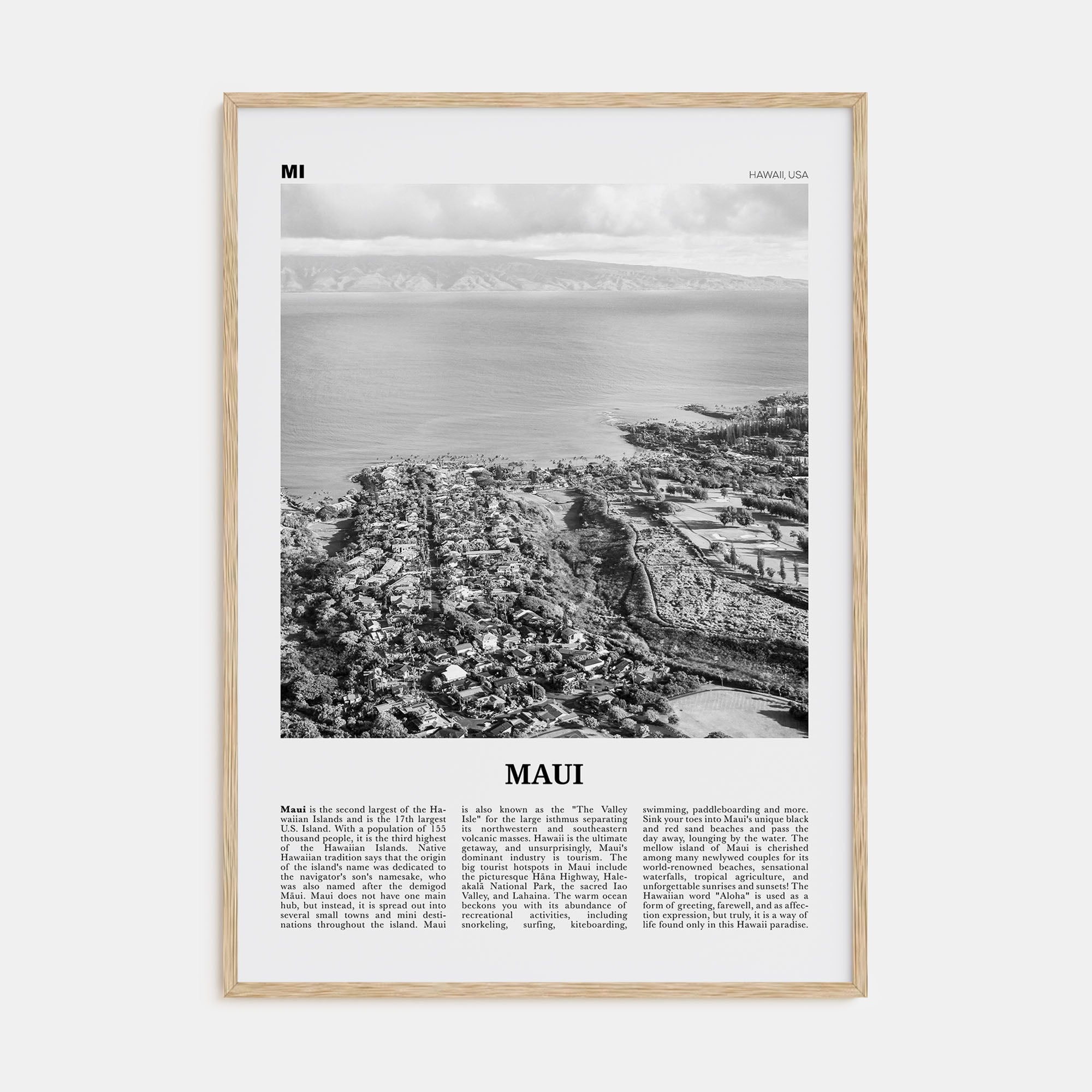 Maui Travel B&W No 2 Poster