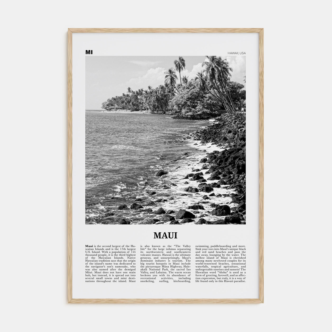 Maui Travel B&W No 3 Poster