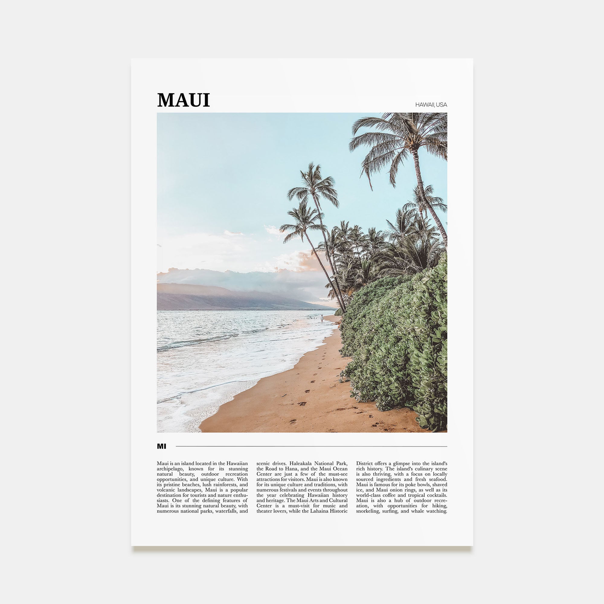 Maui Travel Color Poster