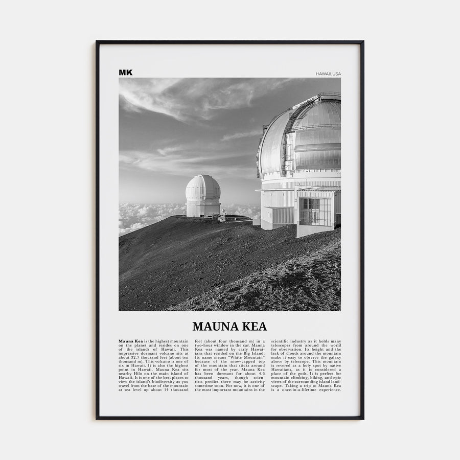 Mauna Kea Travel B&W Poster