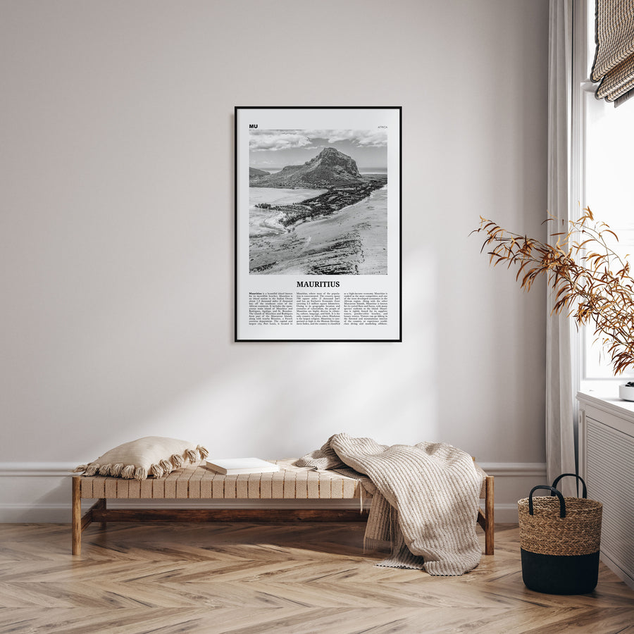 Mauritius Travel B&W Poster
