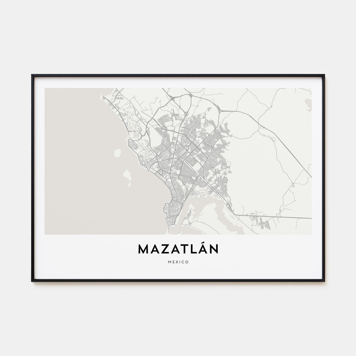 Mazatlán Map Landscape Poster