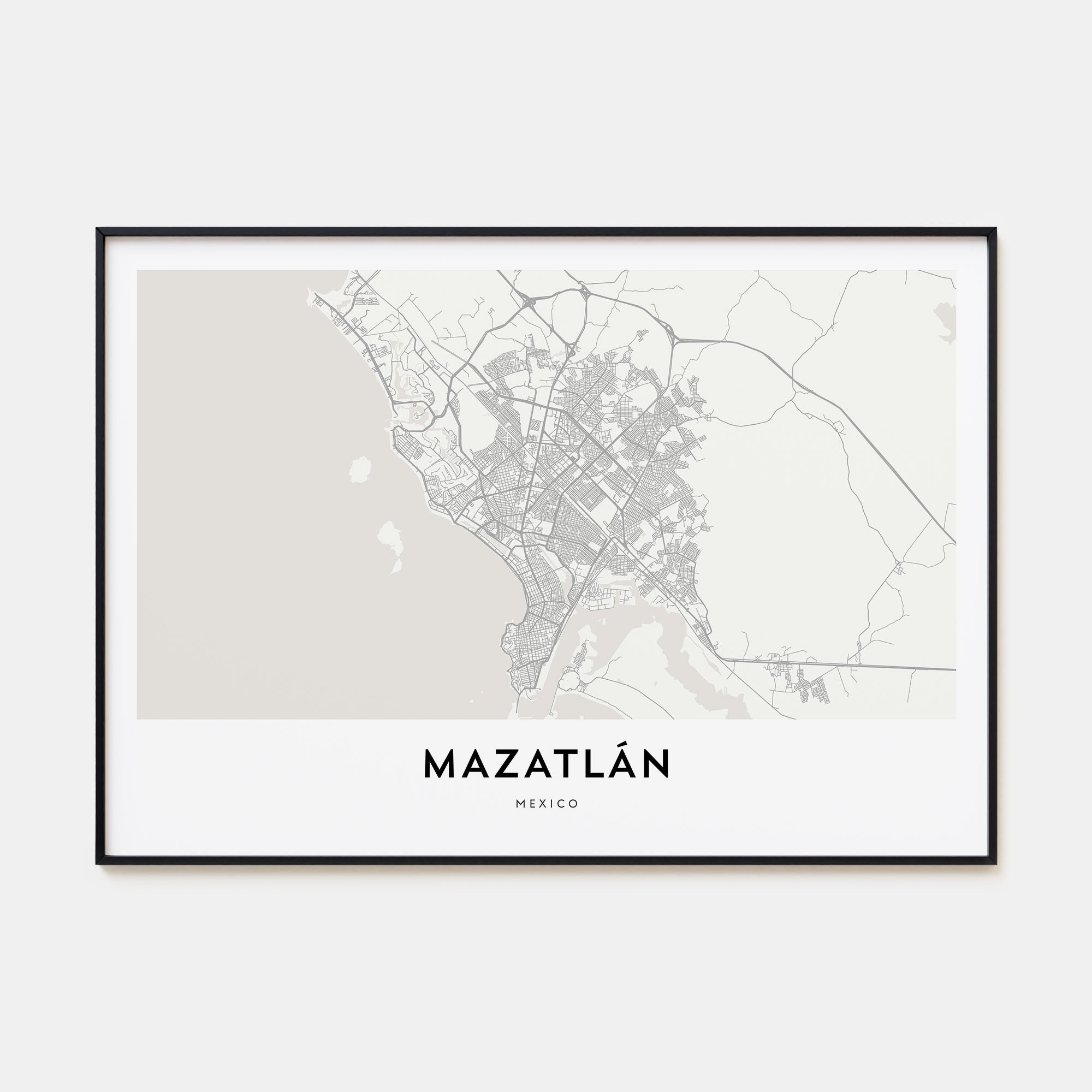 Mazatlán Map Landscape Poster