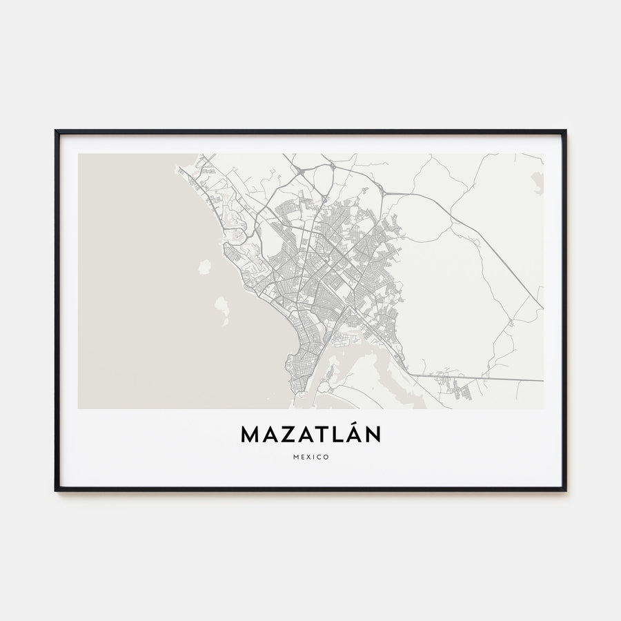 Mazatlán Map Landscape Poster
