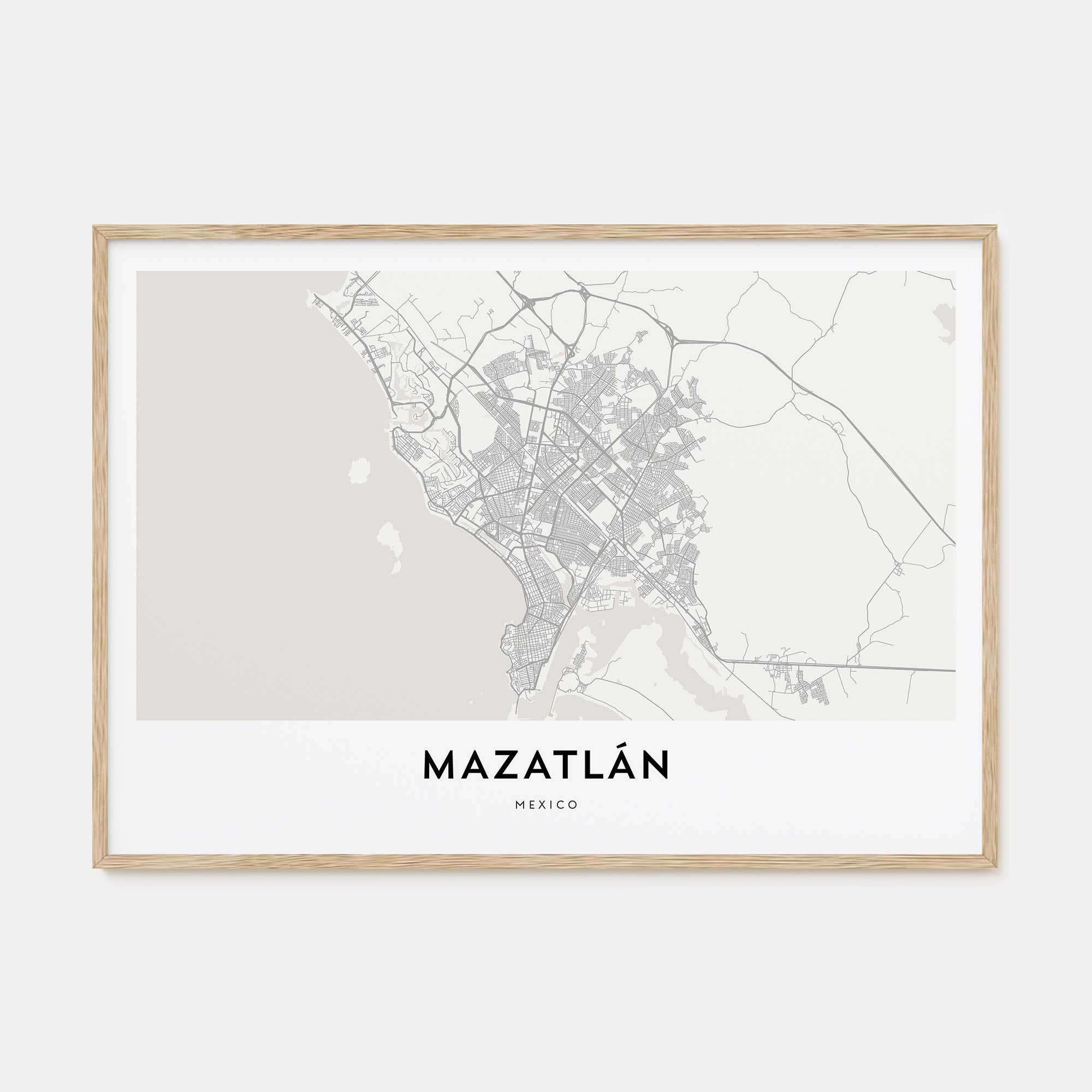 Mazatlán Map Landscape Poster