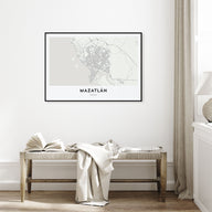 Mazatlán Map Landscape Poster