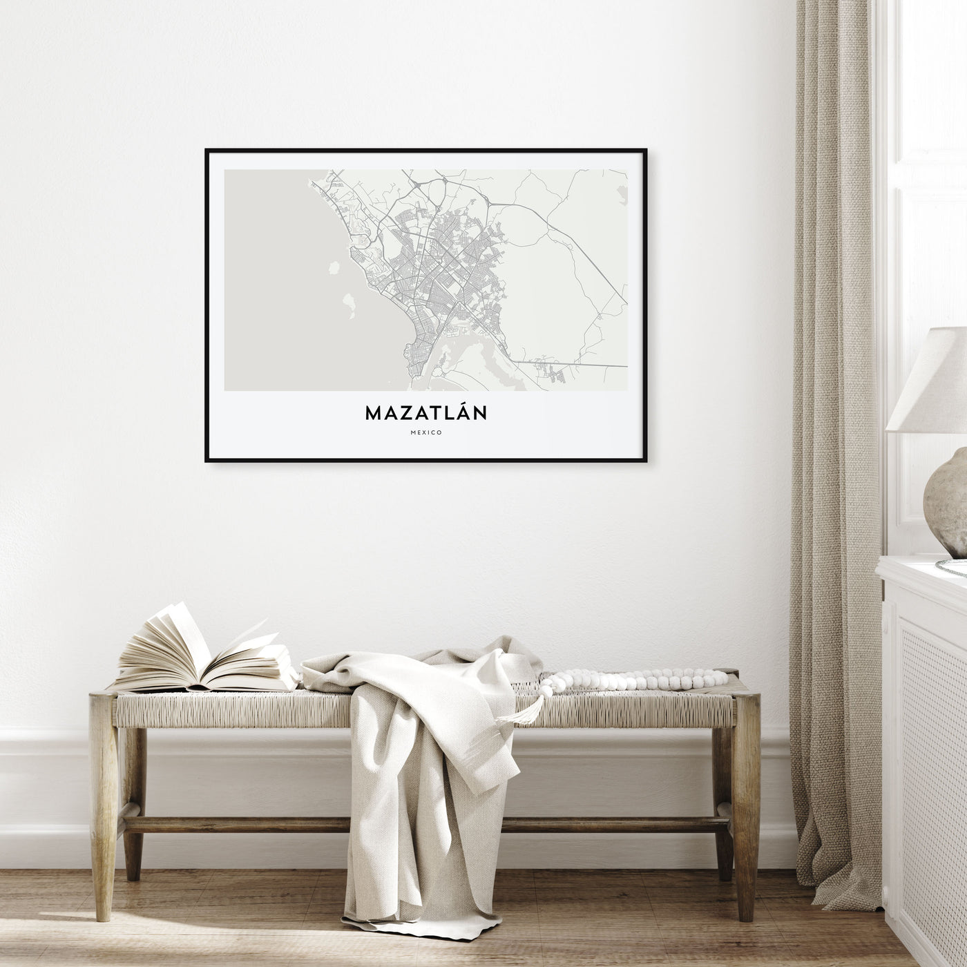 Mazatlán Map Landscape Poster
