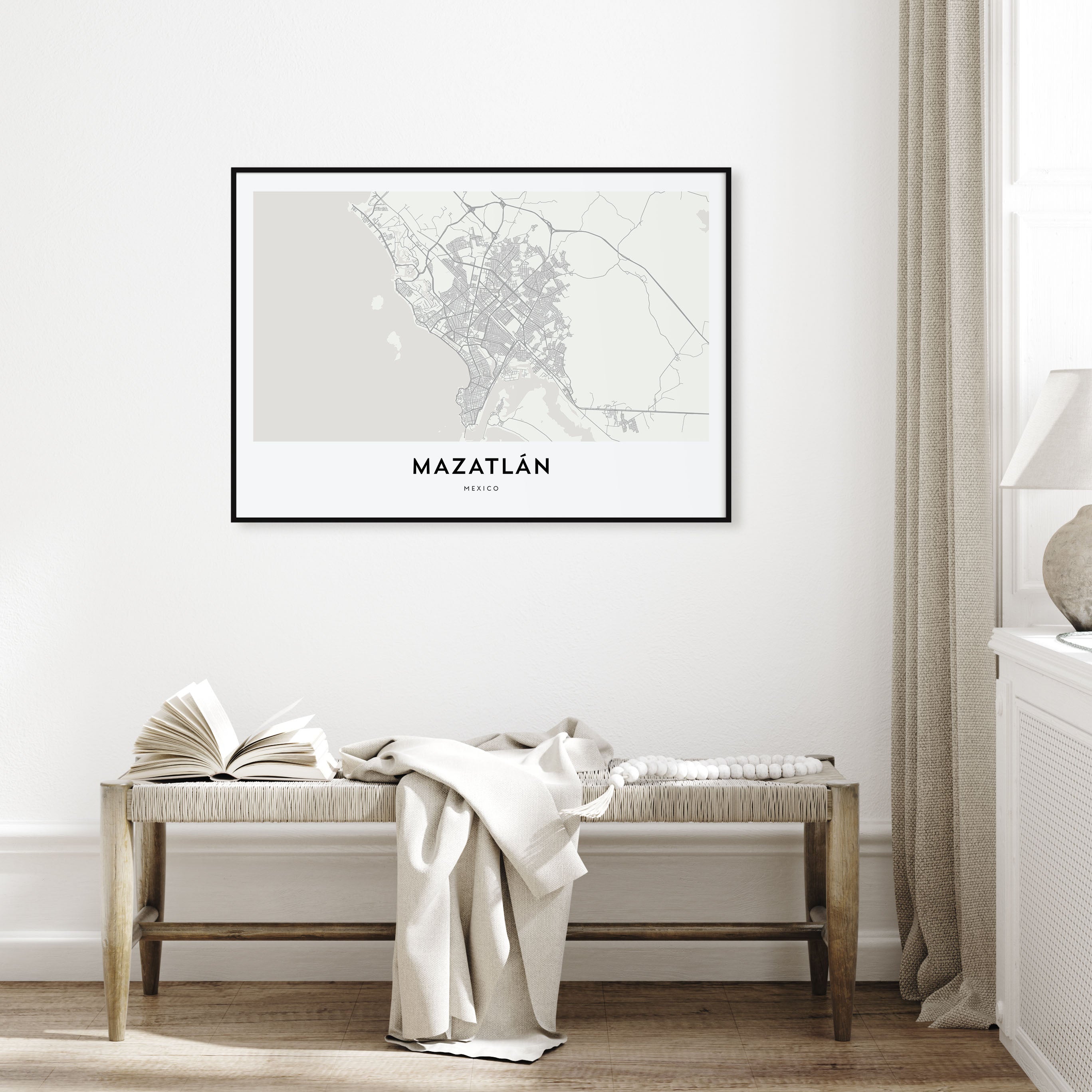 Mazatlán Map Landscape Poster