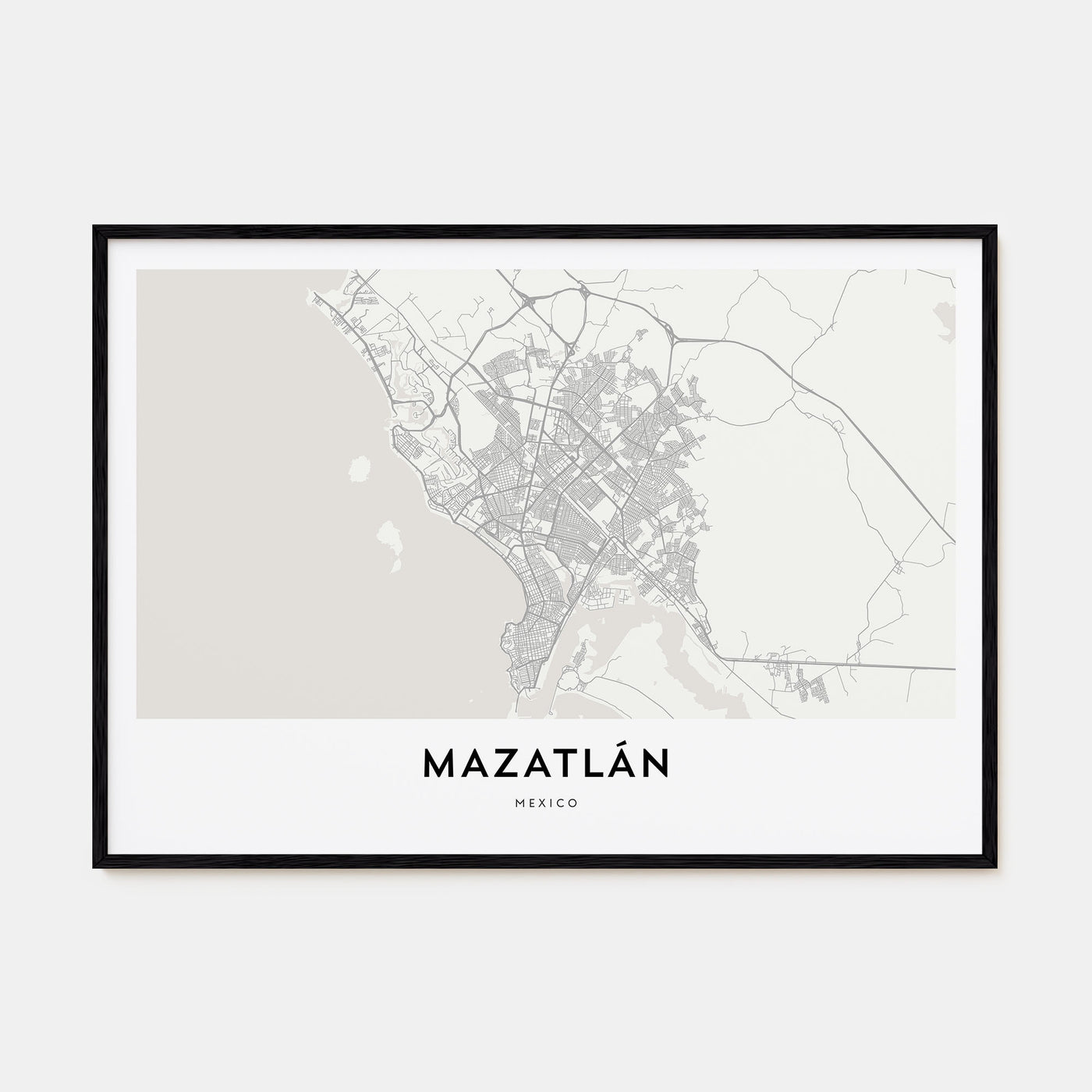 Mazatlán Map Landscape Poster