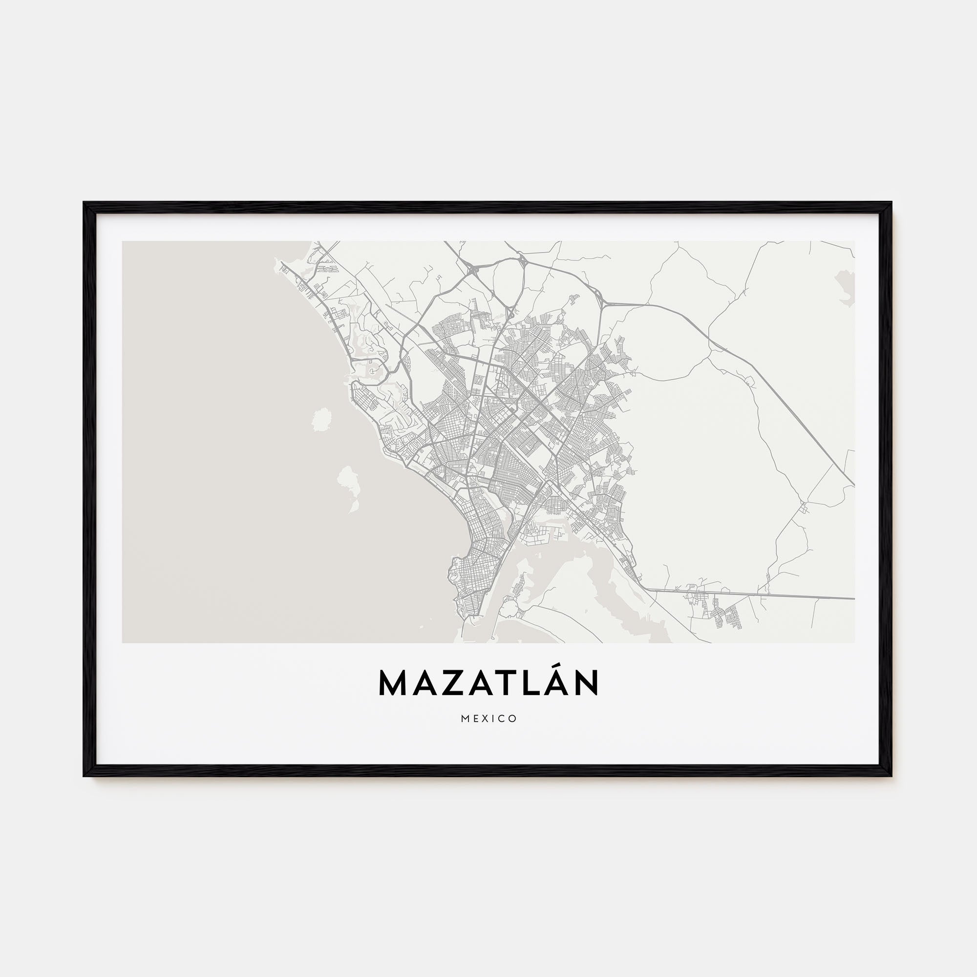 Mazatlán Map Landscape Poster
