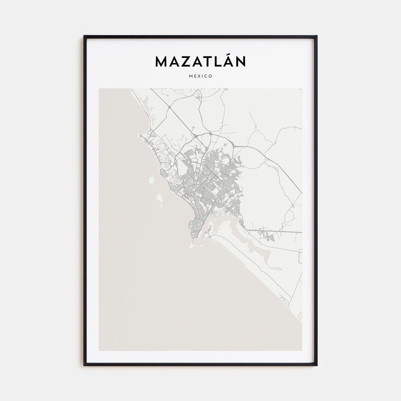 Mazatlán Map Portrait Poster