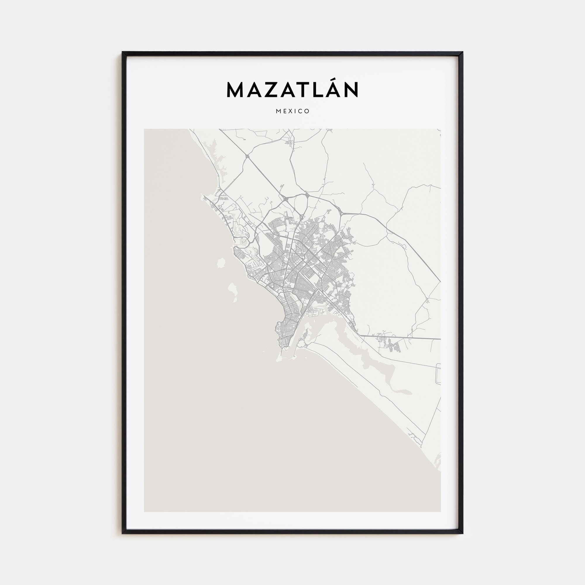 Mazatlán Map Portrait Poster