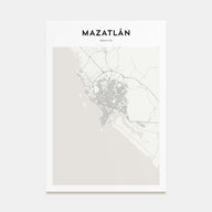 Mazatlán Map Portrait Poster