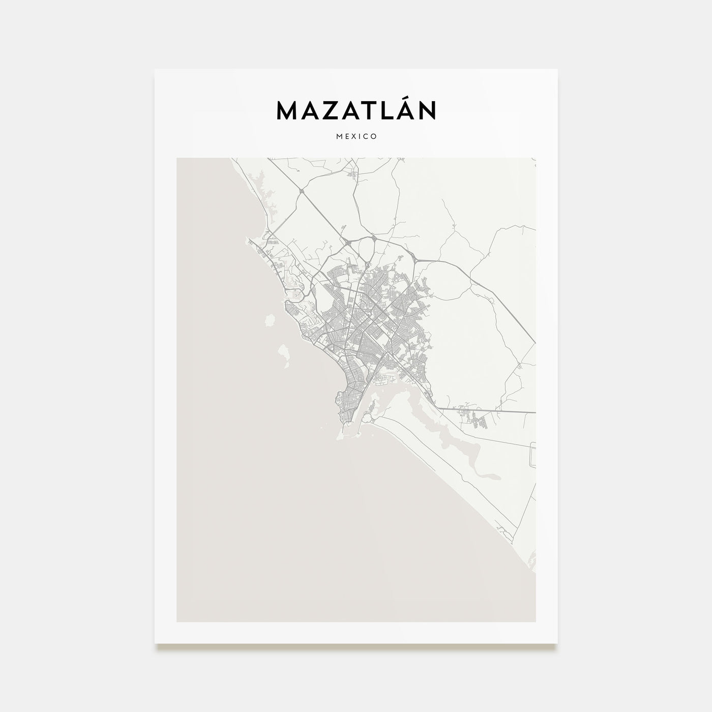 Mazatlán Map Portrait Poster
