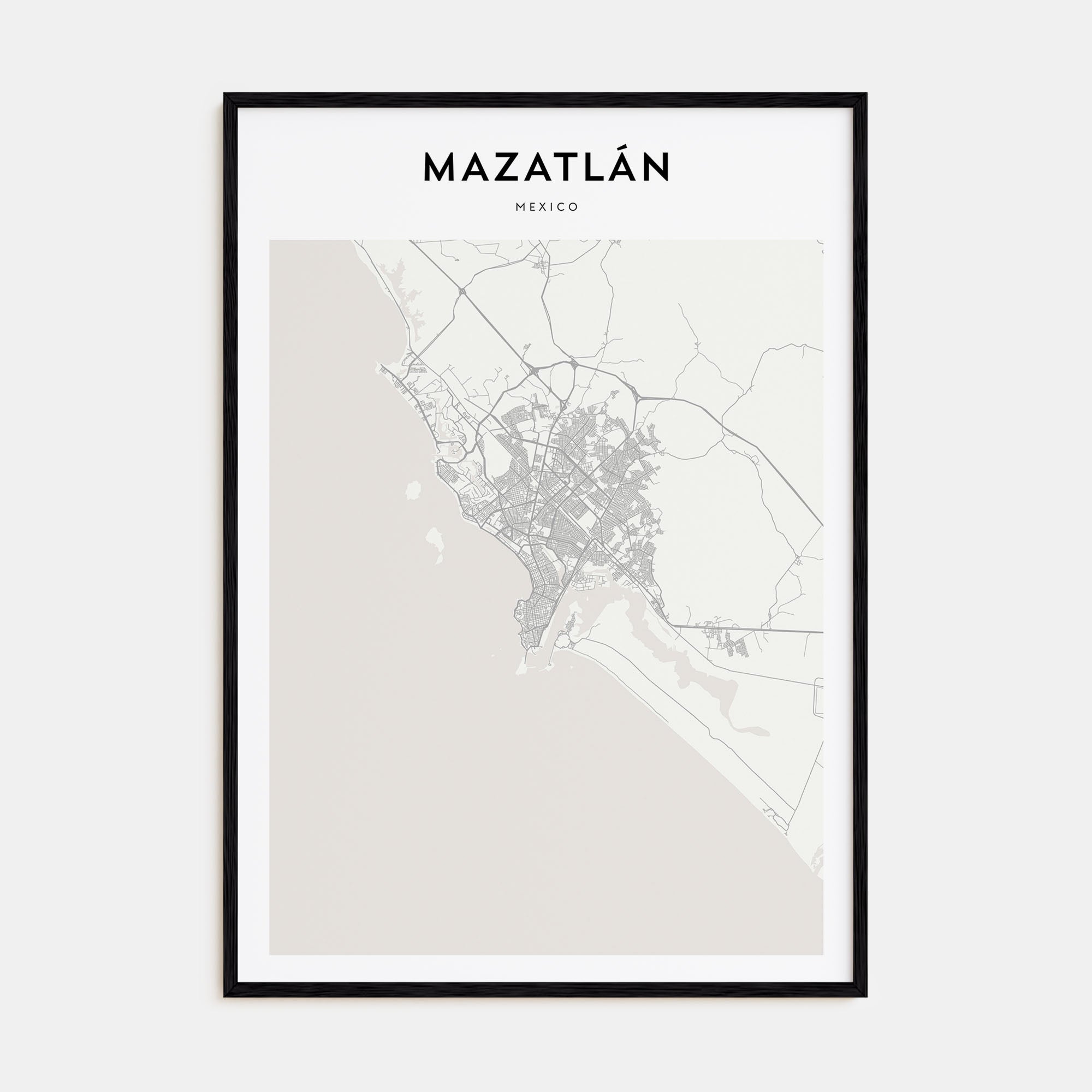 Mazatlán Map Portrait Poster