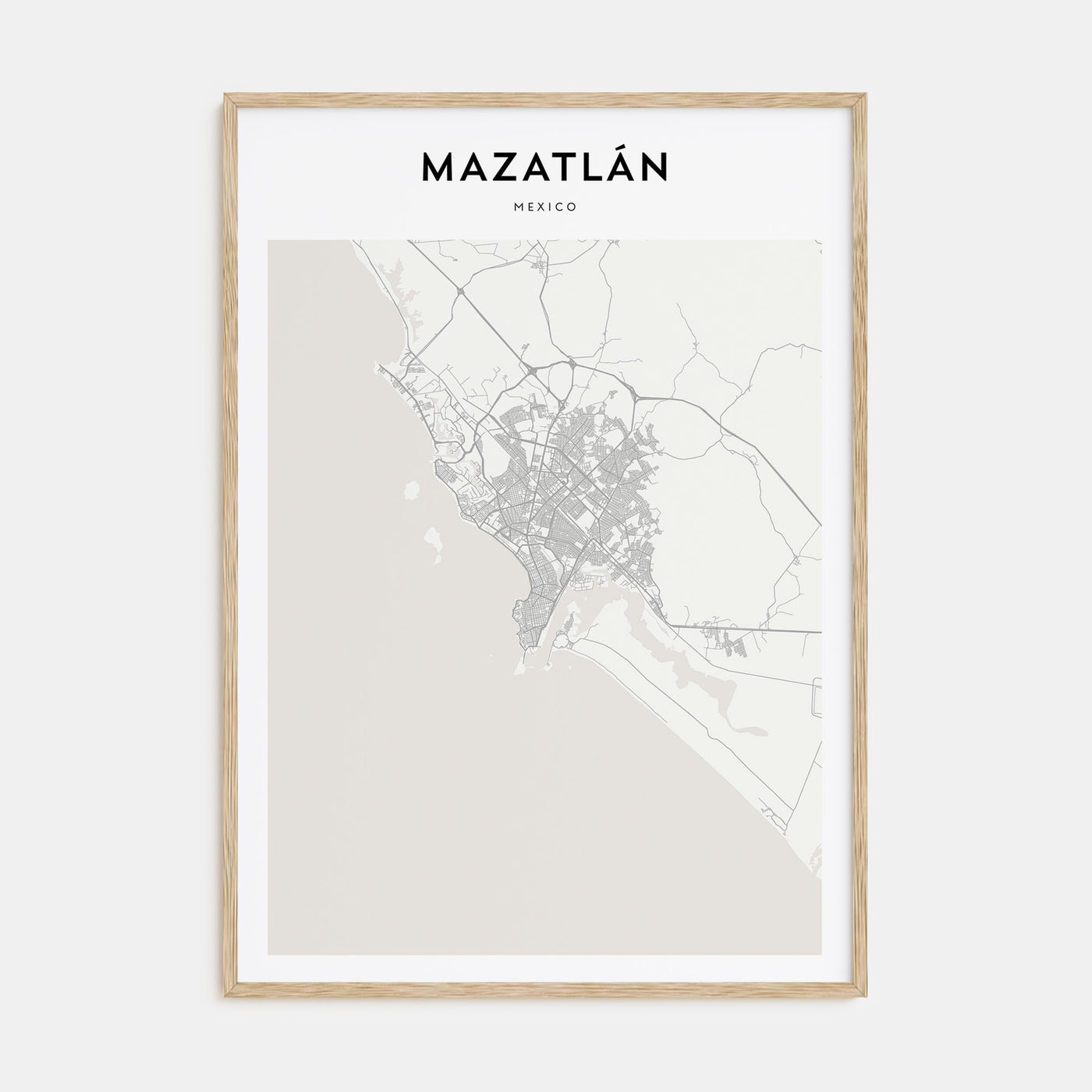 Mazatlán Map Portrait Poster