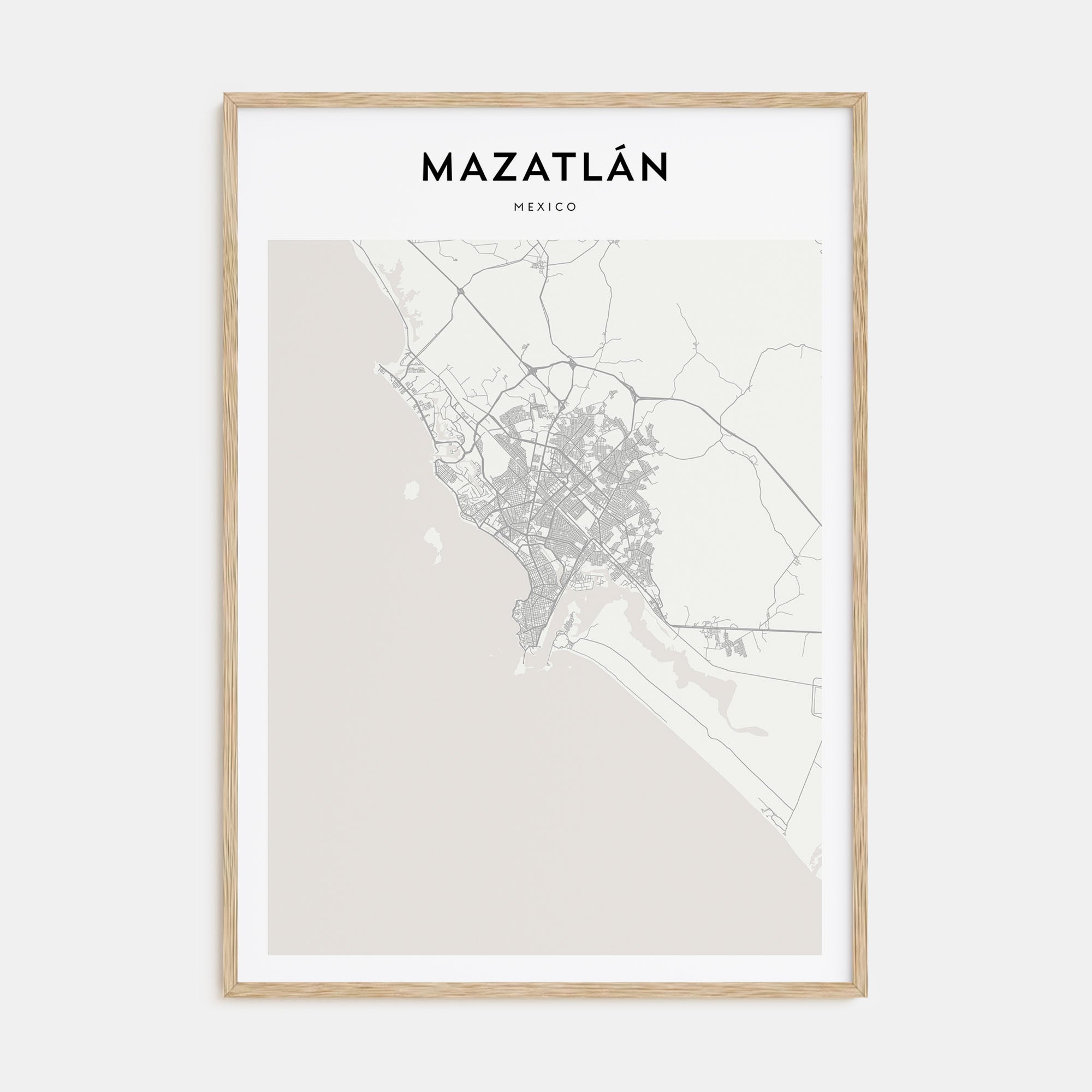 Mazatlán Map Portrait Poster