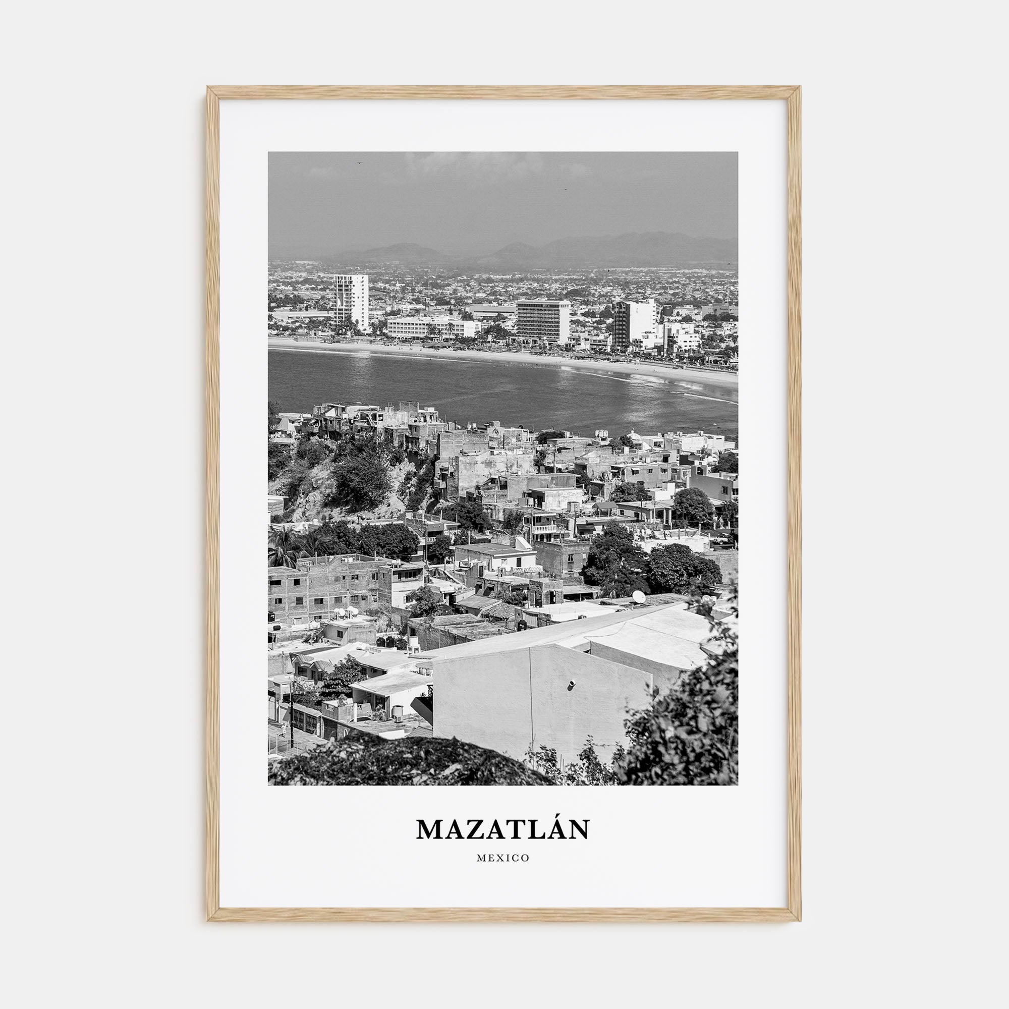Mazatlán Portrait B&W Poster