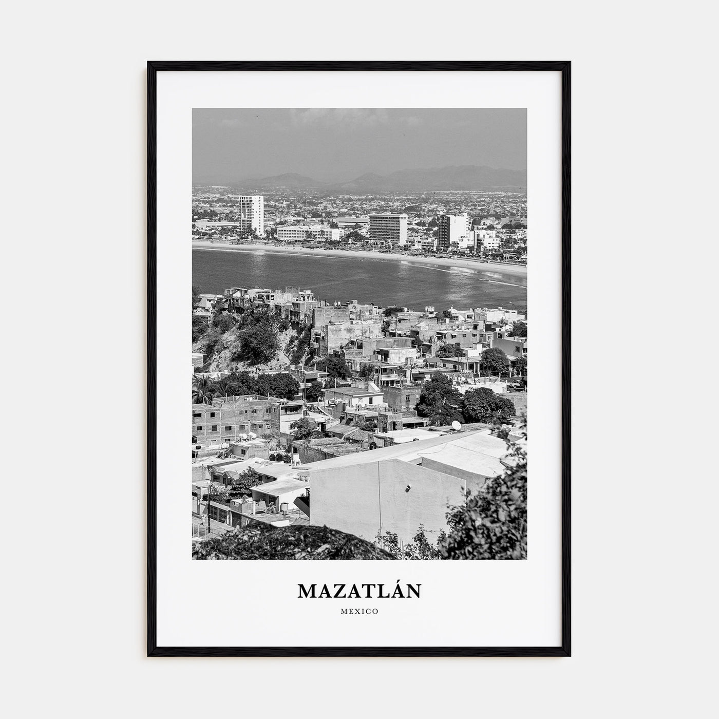 Mazatlán Portrait B&W Poster