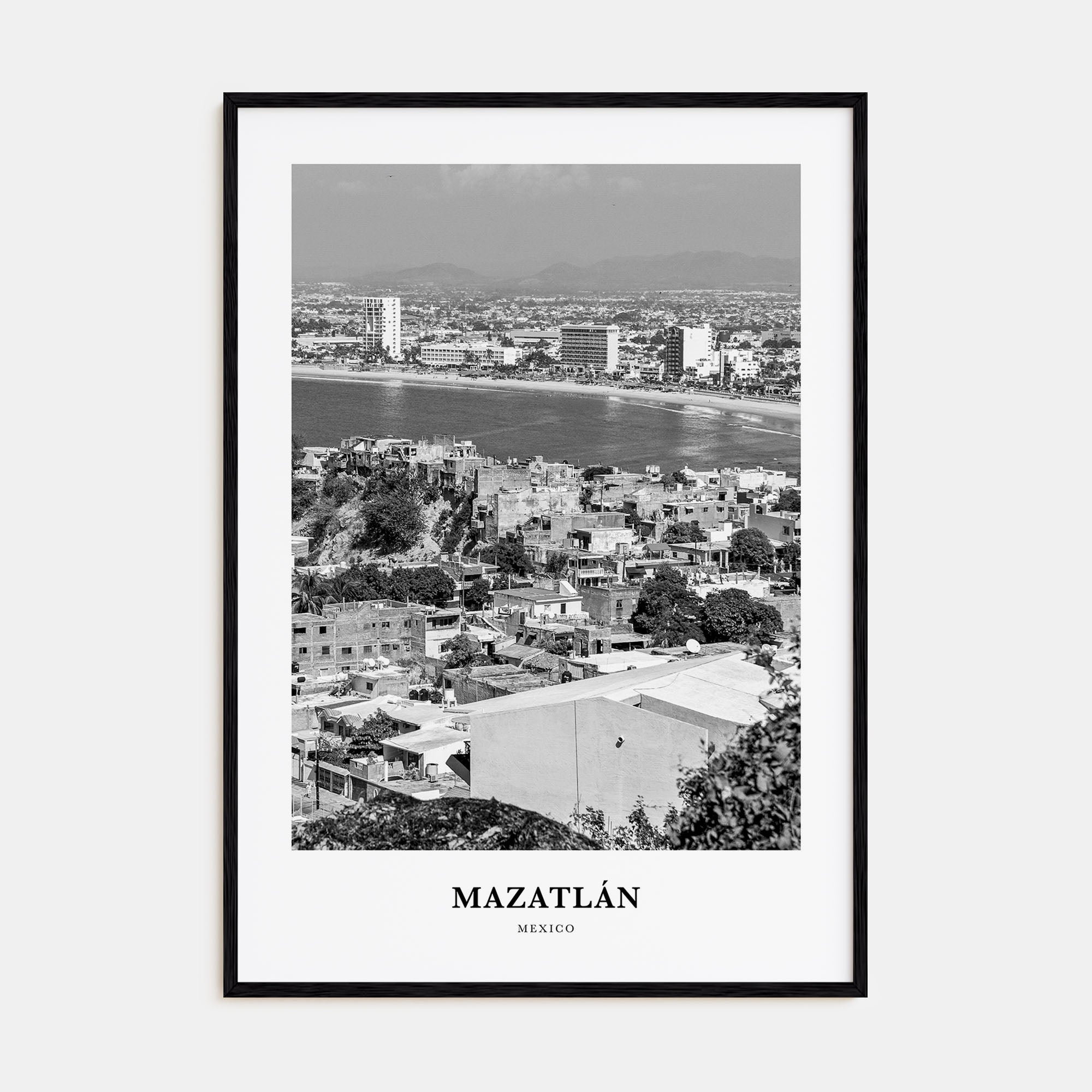 Mazatlán Portrait B&W Poster