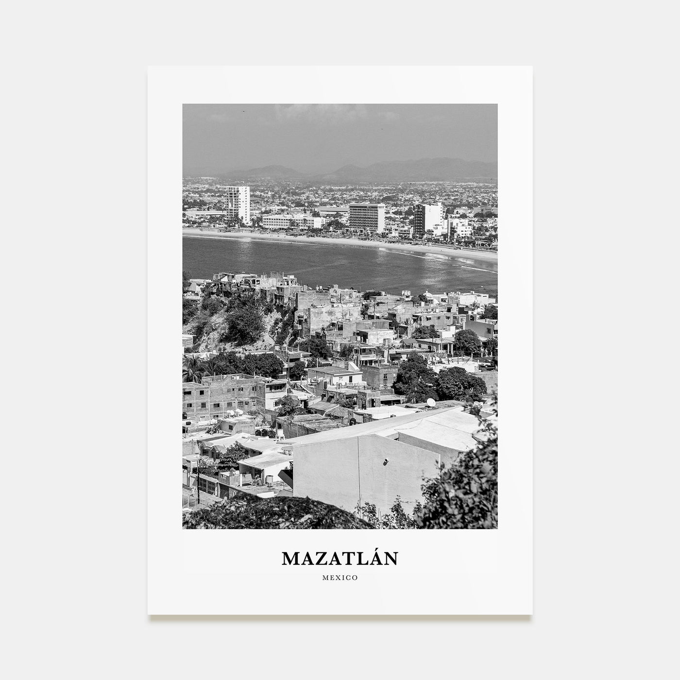 Mazatlán Portrait B&W Poster