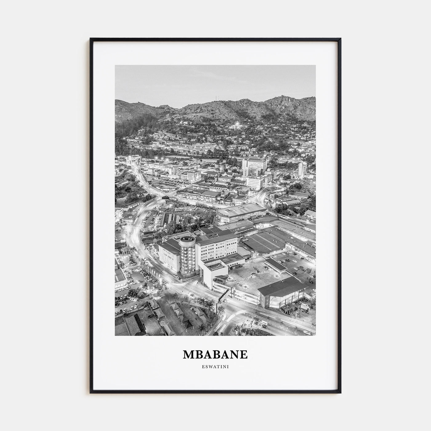Mbabane Portrait B&W Poster
