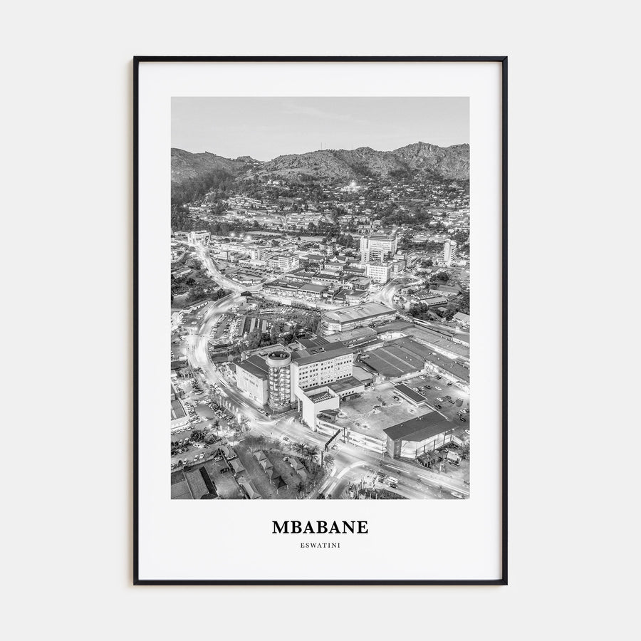 Mbabane Portrait B&W Poster