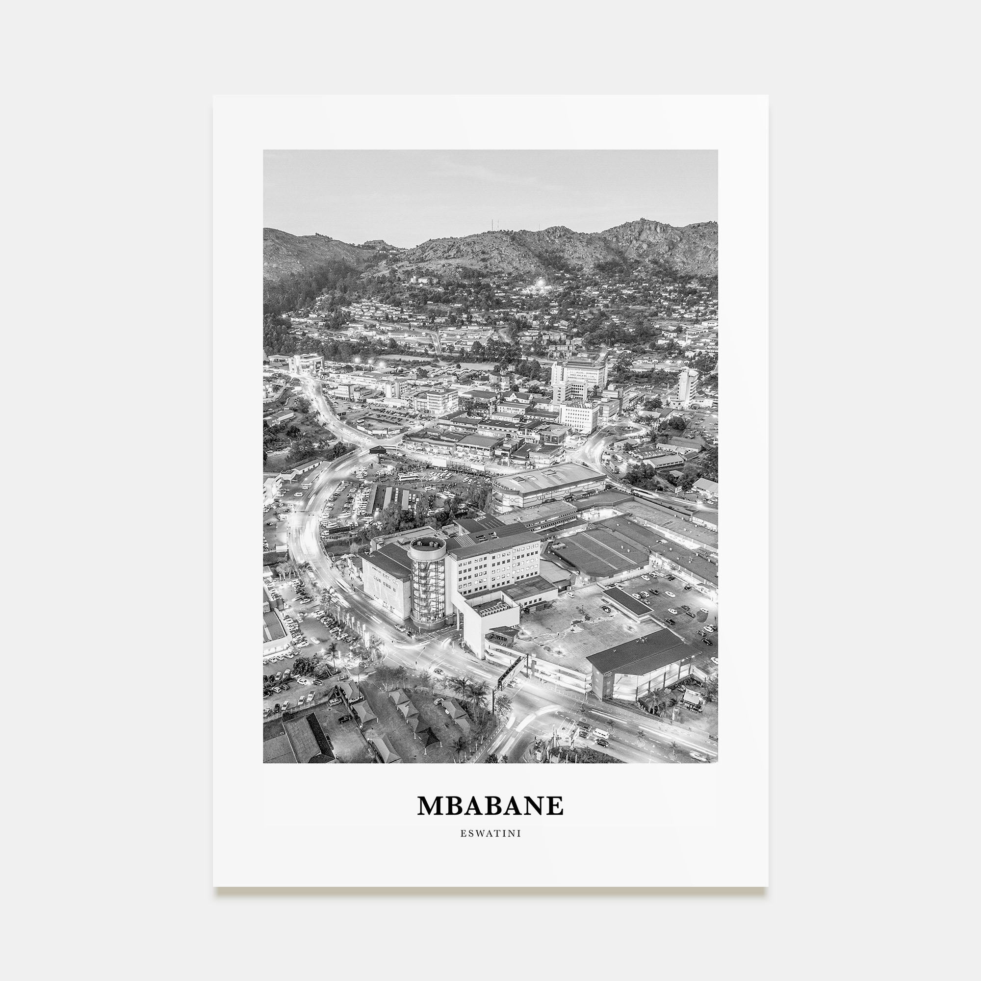 Mbabane Portrait B&W Poster