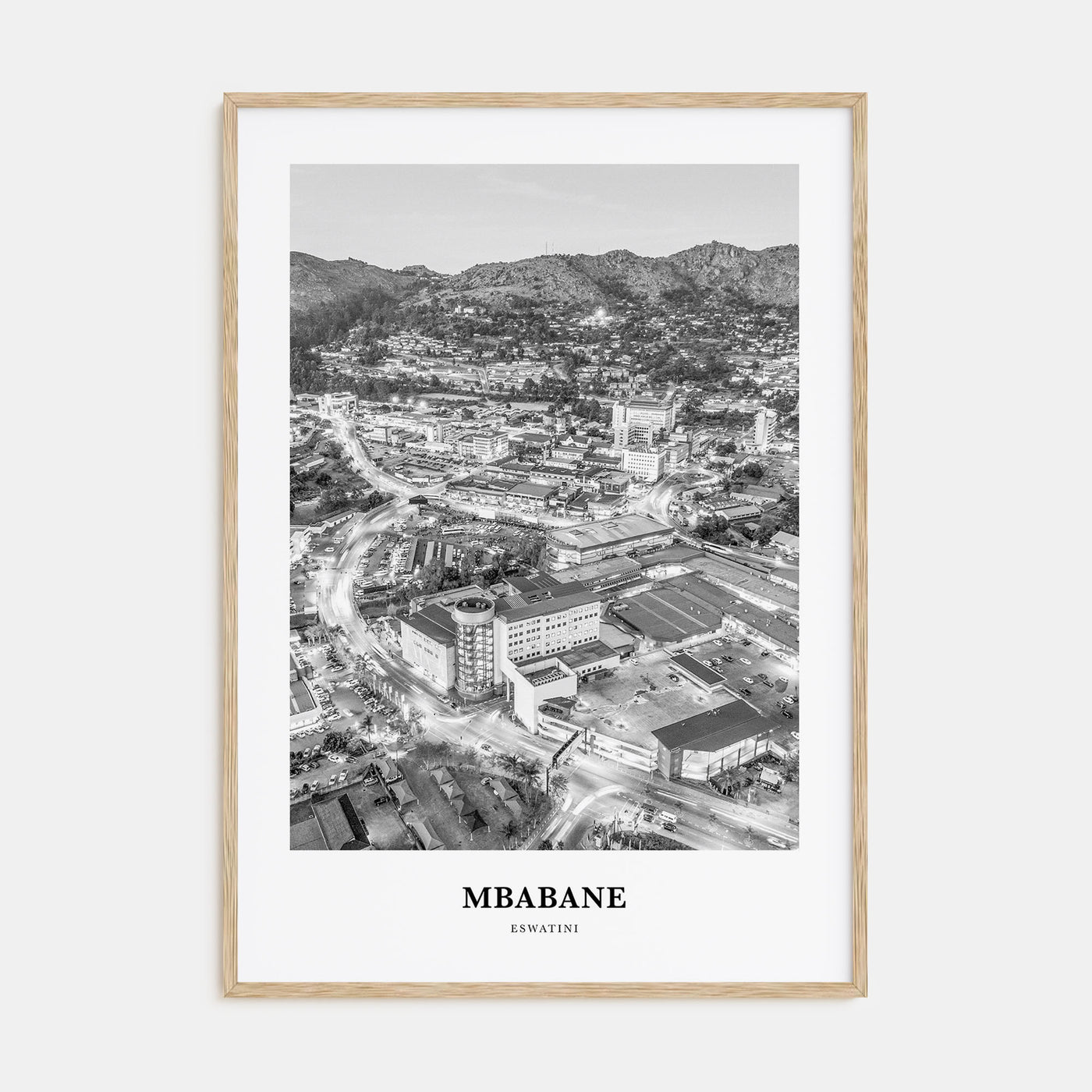 Mbabane Portrait B&W Poster