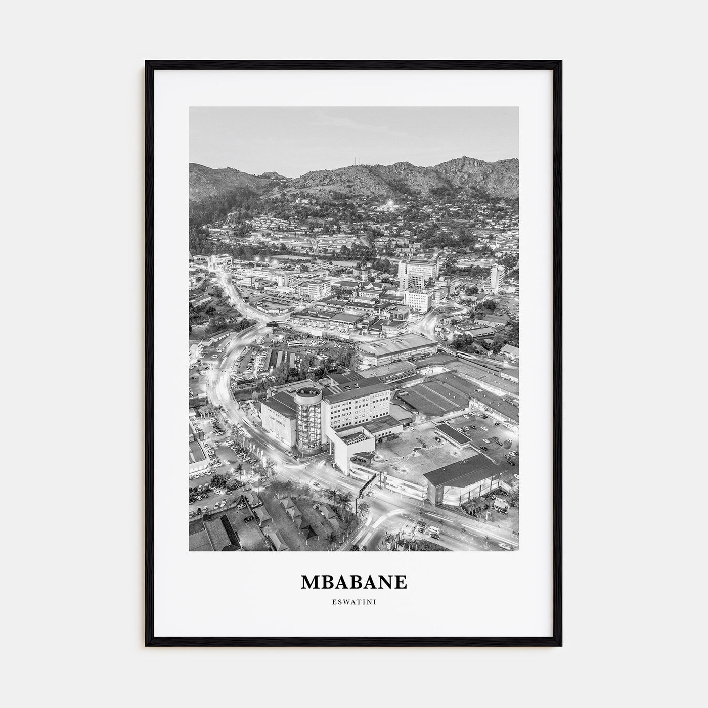 Mbabane Portrait B&W Poster