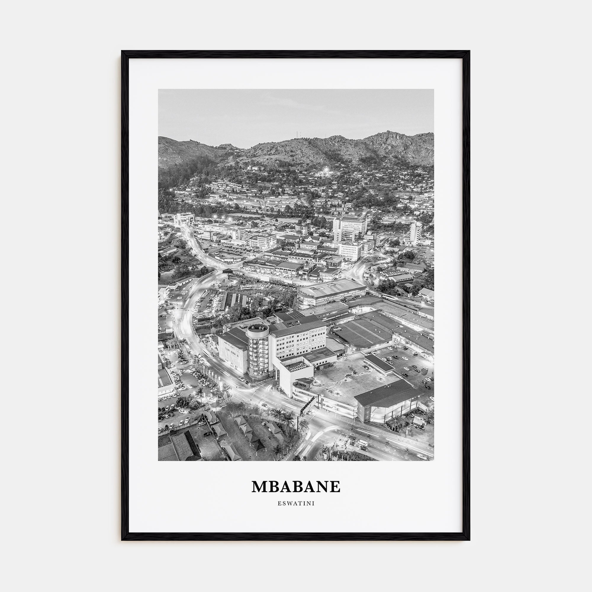 Mbabane Portrait B&W Poster