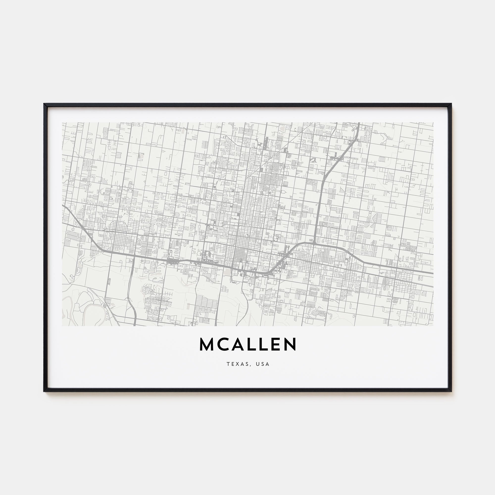 McAllen Map Landscape Poster